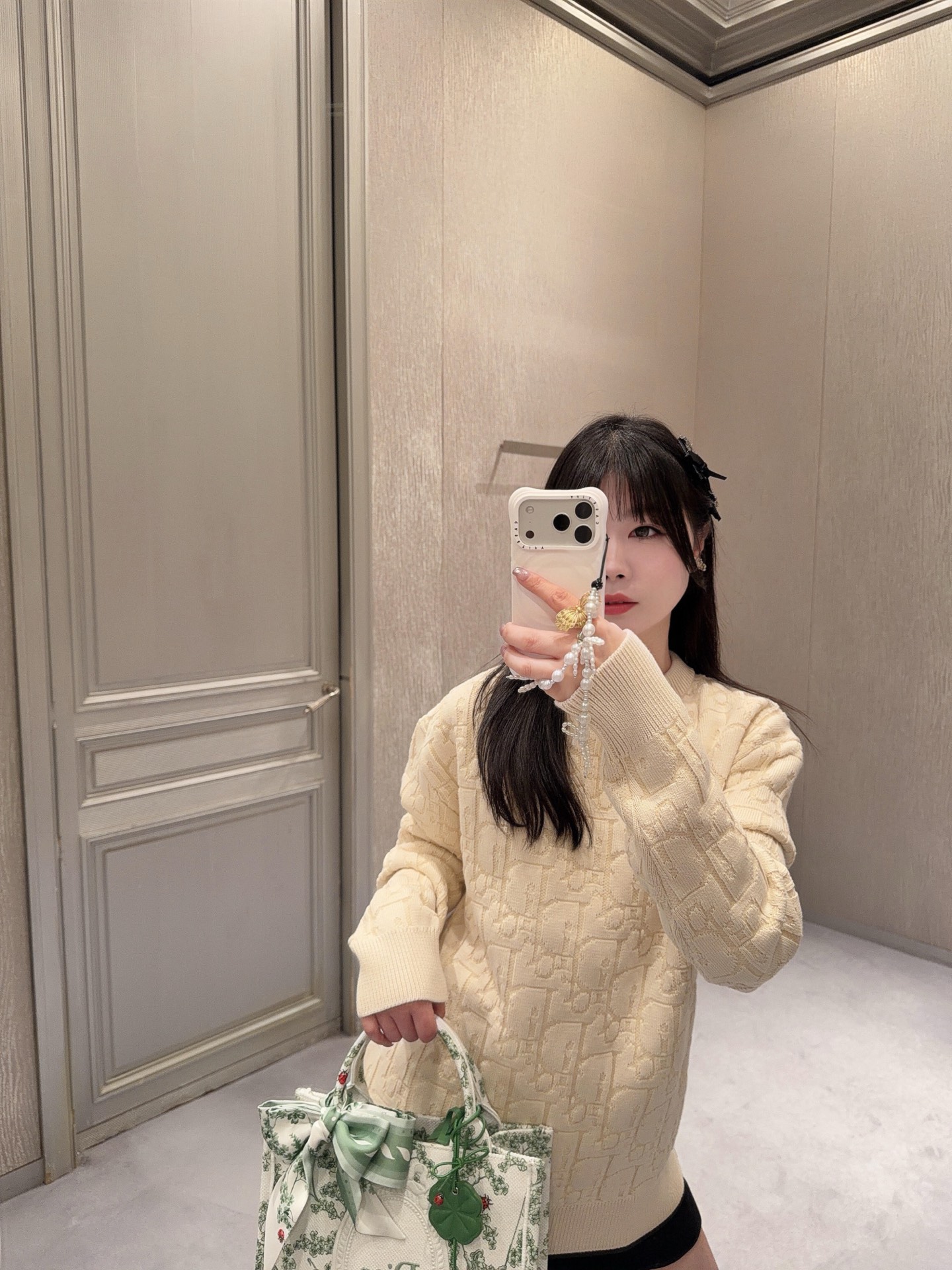 DIOR 26FW棉质混纺提花LOGO标识针织衫 ●正品17500购入开发 ●40支双股精疏棉混纺纱线 ●采用日本进口(