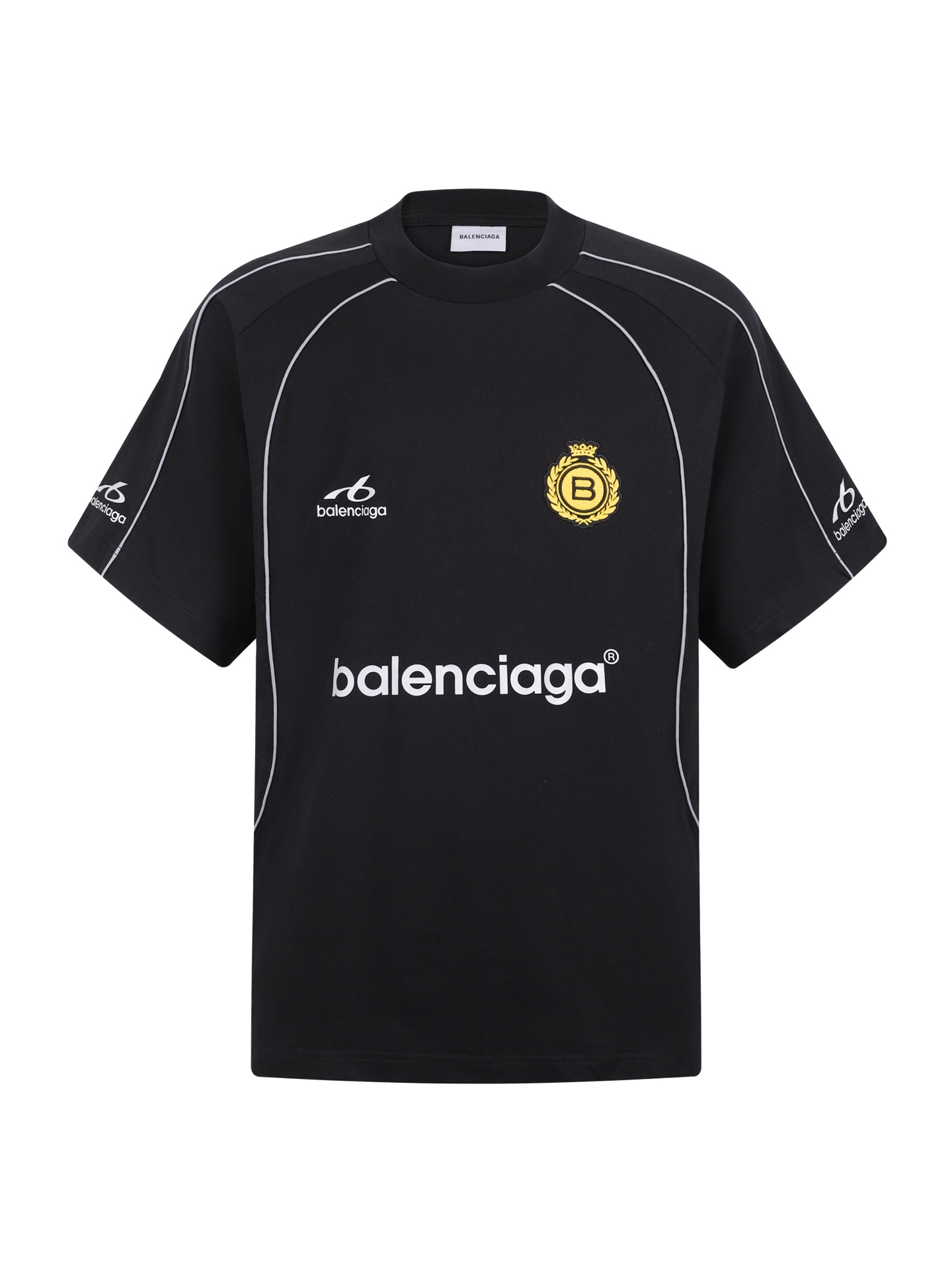 NO:931800,BALENCIAGA 26FW SOCCER embroidered printed loose T-shirt ●Authentic 8300 purchase and development ●16 Paris cotton plain weave ●Matching cross rib ●Imported embroidery ●Glue printing ●Fabric fermentation wash ●Customized 11 chapters ●Customized 11 trademarks ●Loose fit ●Size XS S M L ●Style number 2137/2B#00,,balenciaga,tees,t-shirt,19860909BALENCIAGA 26FW SOCCER刺绣印花宽松T恤 ●正品8300购入开发 ●16支巴黎棉平纹布 ●配套拉架十字罗纹 ●进口刺绣 ●胶浆印花 ●面料酵洗 ●定制11章仔 ●定制11商标 ●宽松版型 ●尺码XS S M L ●款号2137/2B#00,,balenciaga,tees，t-shirt,,Men's clothing