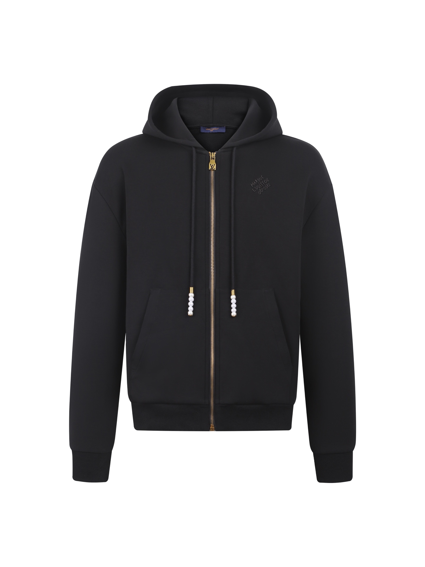 P205 LOUIS VUITTON 24FW Sudadera con capucha de punto con cremallera y bordado ●Auténtico comprado por 11900 para desar…