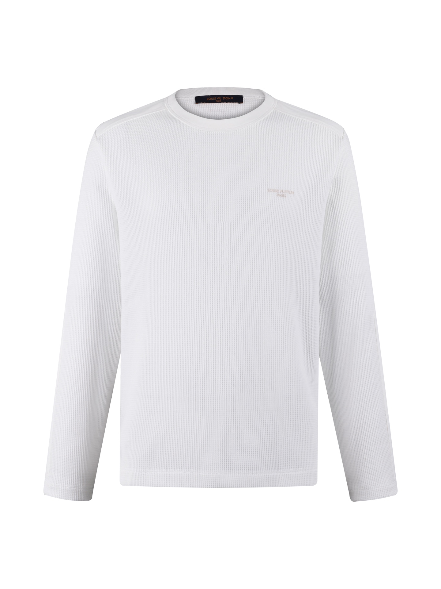 NO:946218,.LOUIS VUITTON 26SS embroidered logo waffle long-sleeved T-shirt ●Authentic 9350 purchase and development ●Customized waffle soft knitted 250g fabric ●Cotton and nylon blended woven fabric ●Matching frame rib ●Template embroidery ●Imported embroidery ●Fabric enzyme washing ●Customized 11 leather tags ●Customized 11 trademarks ●Fit-fitting version ●Size S M L XL,, Louis vuitton, tees, t-shirt,19860909.LOUIS VUITTON 26SS刺绣标识华夫格长袖T恤 ●正品9350购入开发 ●定制华夫格柔软针织250克面料 ●棉锦混纺梭织面料 ●配套拉架罗纹 ●模版刺绣 ●进口刺绣 ●面料酵洗 ●定制11皮牌 ●定制11商标 ●合身版型 ●尺码S M L XL,,louis vuitton,tees，t-shirt,,Men's clothing