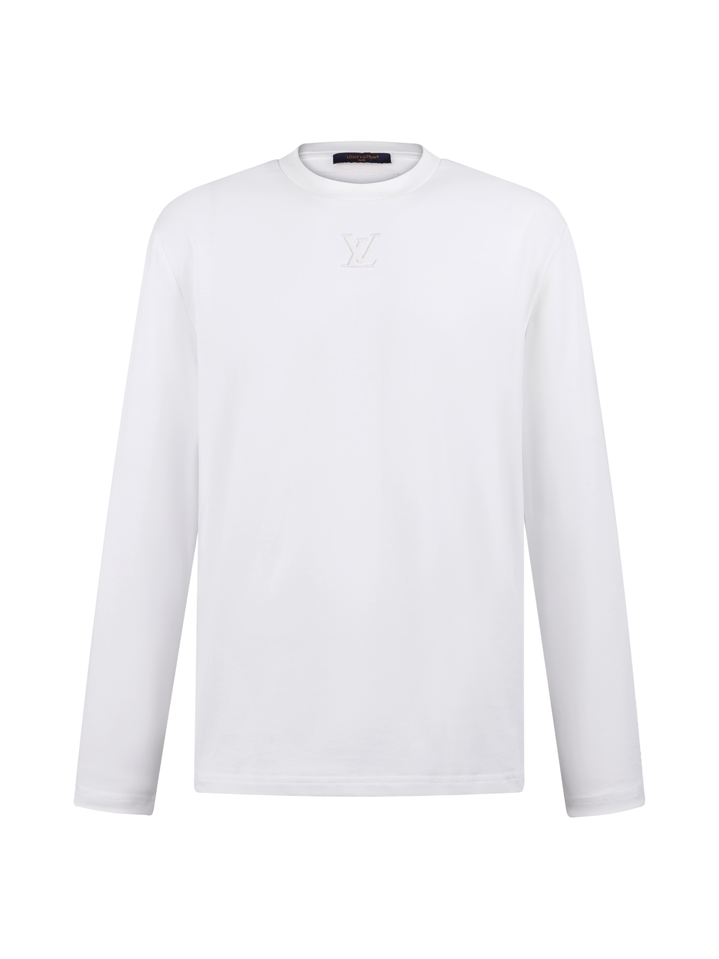 NO:947764,.LOUIS VUITTON 25FW embossed Logo long-sleeved T-shirt ●Authentic product purchased and developed for 6800 ●32 count plain double-ply fabric 230g ●Matching rib ●High temperature embossing ●Imported embroidery ●Fabric enzyme washing ●Customized 11 trademarks ●Fit version ●Sizes S M L XL,, louis vuitton, tees, t-shirt,19860909.LOUIS VUITTON 25FW压纹Logo标识长袖T恤 ●正品6800购入开发 ●32支平纹双股面料230克 ●配套罗纹 ●高温压花 ●进口刺绣 ●面料酵洗 ●定制11商标 ●合身版型 ●尺码S M L XL,,louis vuitton,tees，t-shirt,,Men's clothing