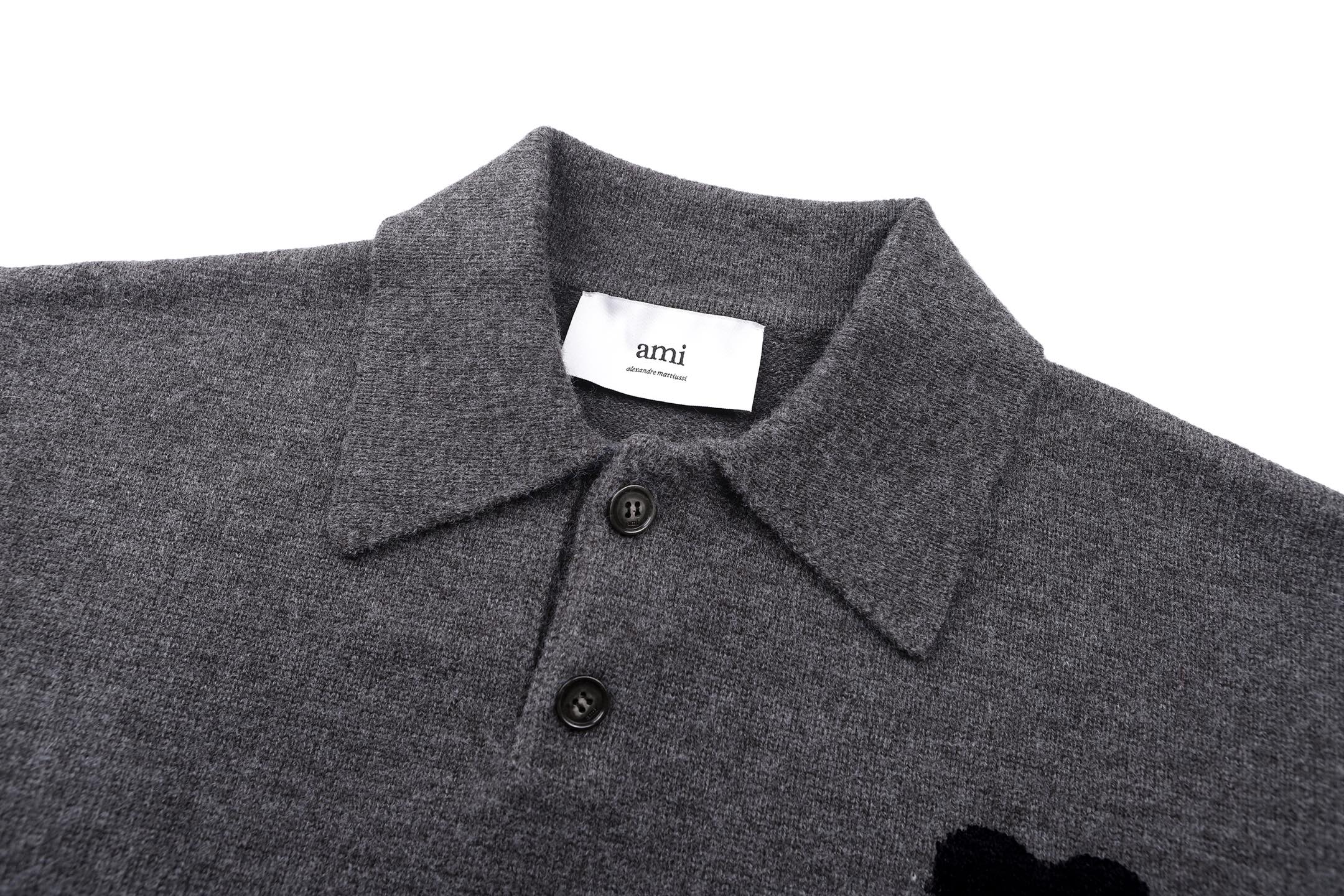 Ami Paris 26FW羊毛爱心Logo标识毛衣Polo衫 ●正品4900购入开发 ●超级羊驼毛混纺纱线 ●采用进口