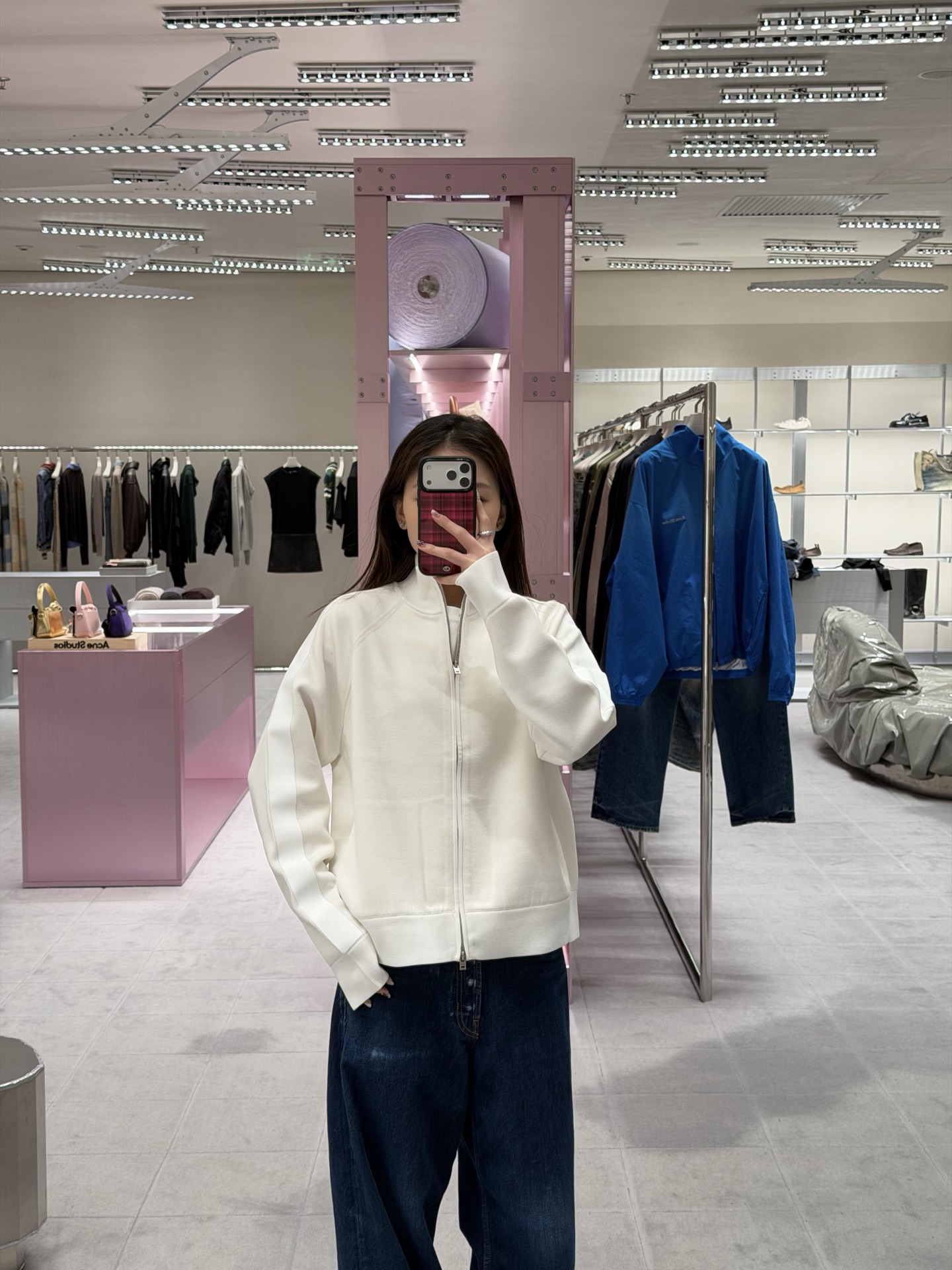 Acne Studios 26SS背面硅胶压花皮革针织开衫 ●正品5500购入开发 ●粘纤锦纶混纺纱线 ●采用德国进口(