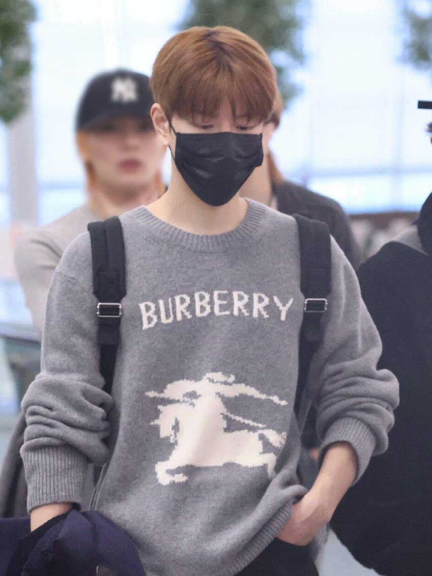 BURBERRY 24FW骑士提花Logo羊毛混纺针织衫 ●正品11275购入开发 ●羊毛澳羊绒混纺纱线 ●采用日本进口
