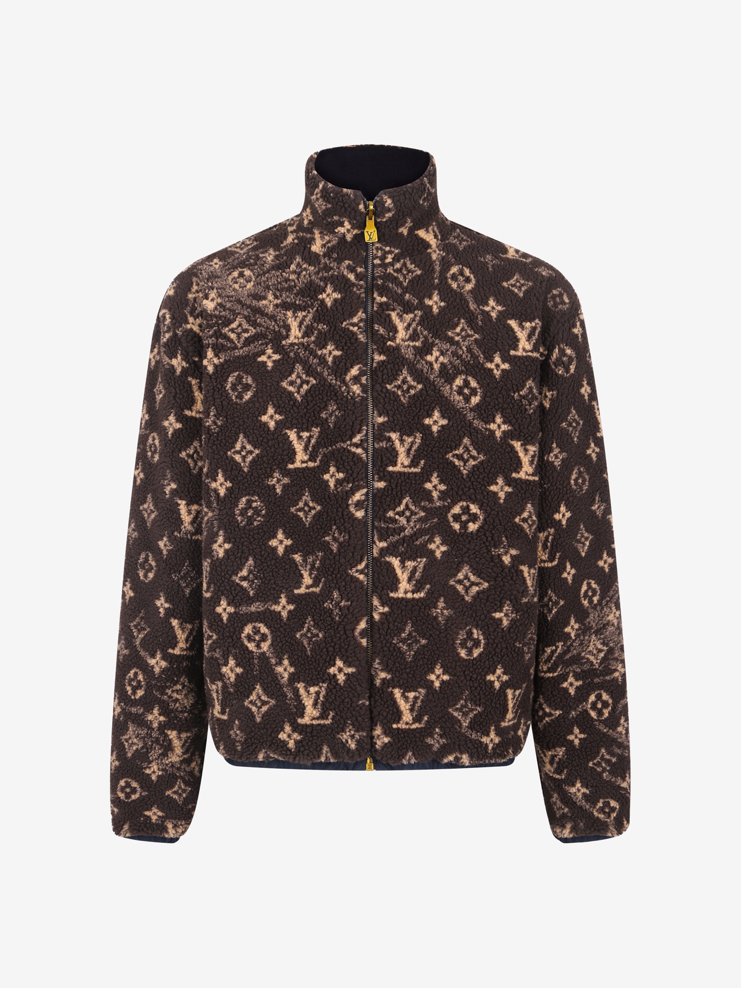 LV 26FW Monogram双面穿抓绒束腰夹克 ●正品22600购入开发 ●定制提花云感摇粒绒面料 ●定染100%腈