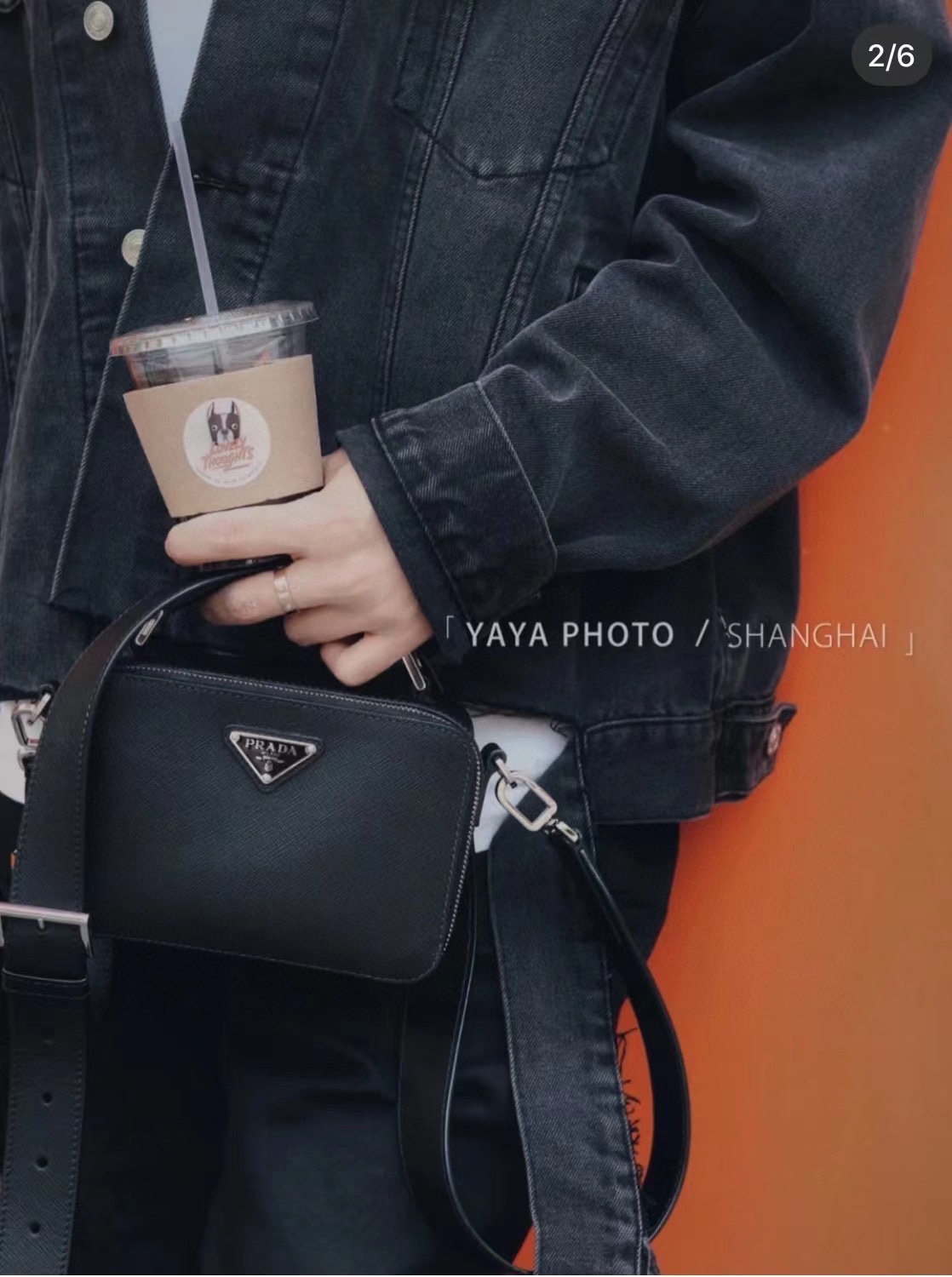 Prada original factory classic hot style official 2VL977 imported material messenger bag