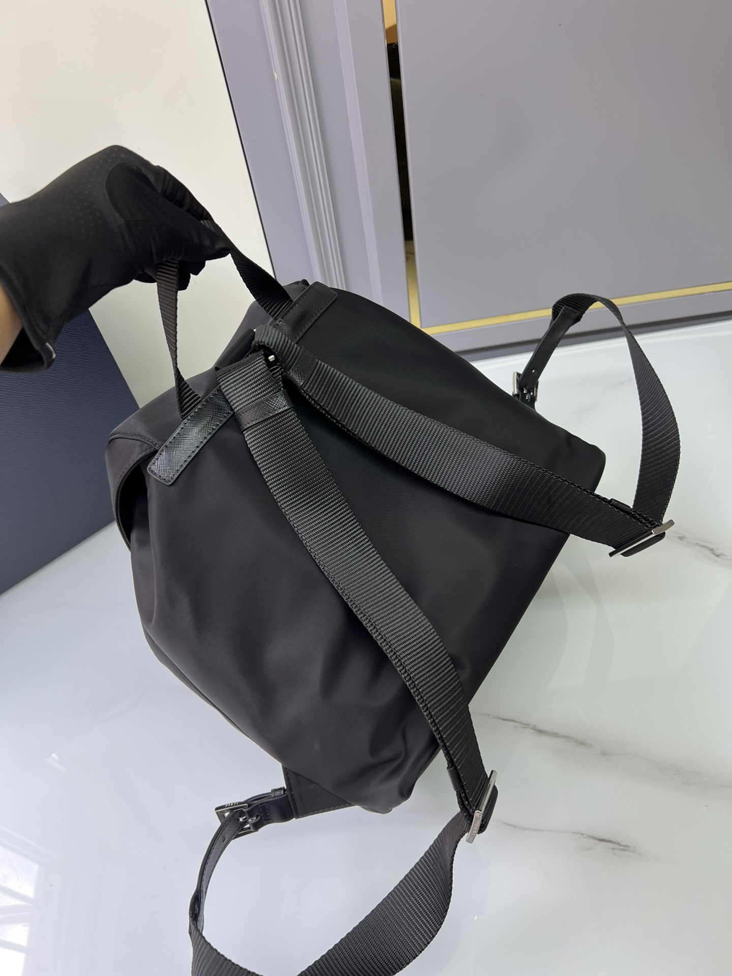 25 latest hot styles Pradas latest hot nylon backpack 1BZ005 Classic triangle enamel logo Imported parachute fabric + top hardware accessories Fa