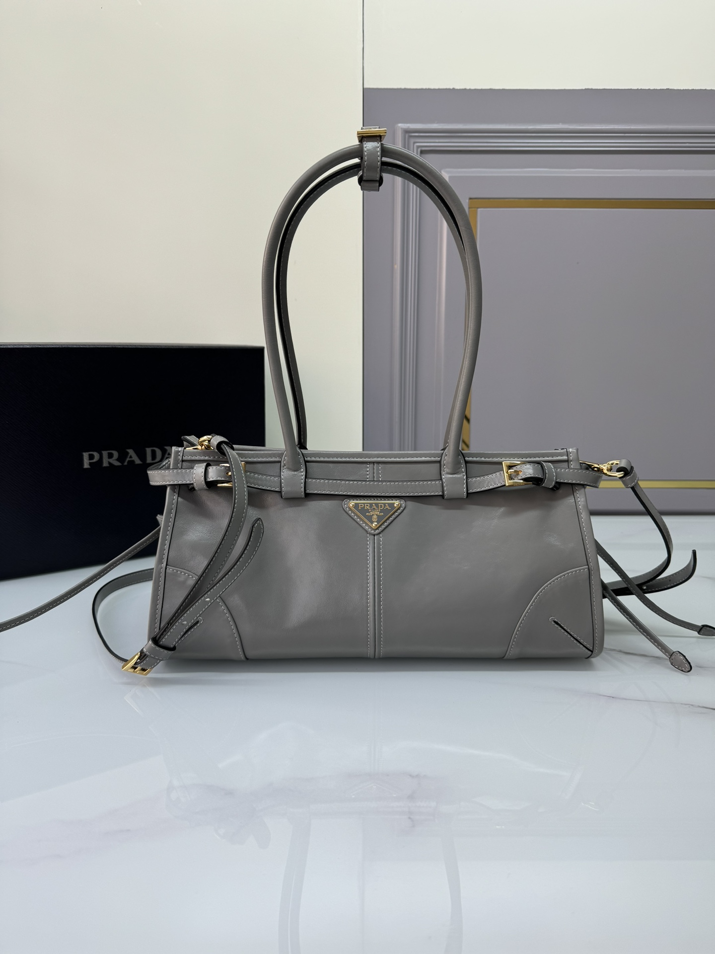 Prada 32cm ready stock long handle