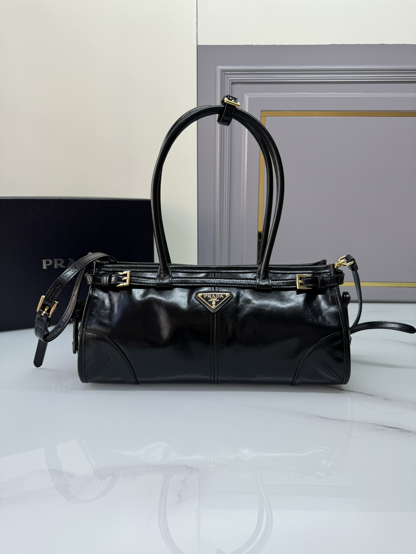 Prada 32cm ready stock long handle