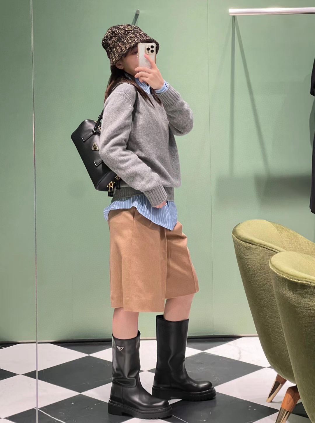 Prada black upper body figure