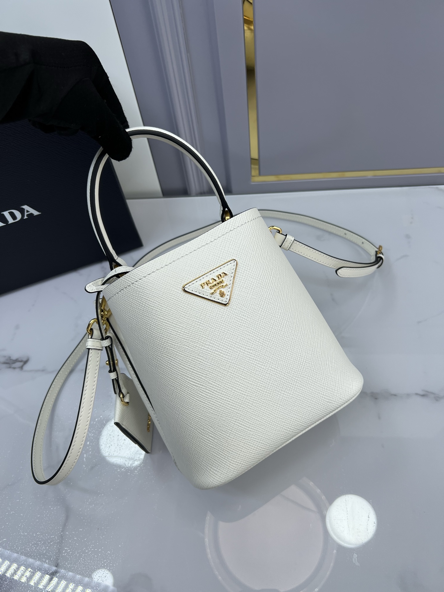 Prada More details Bucket bag (small size) 1BA217