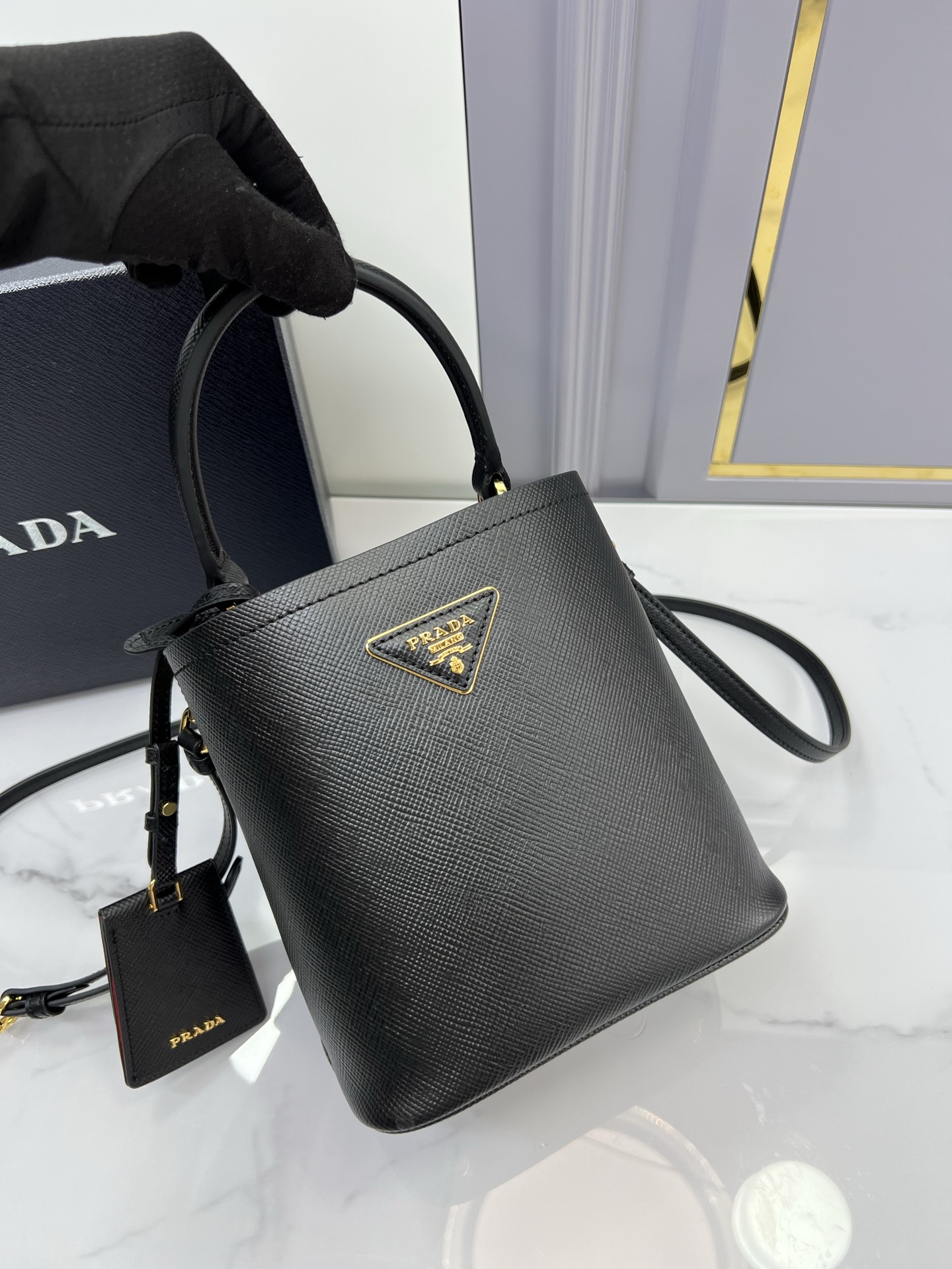 Prada More details Bucket bag (small size) 1BA217