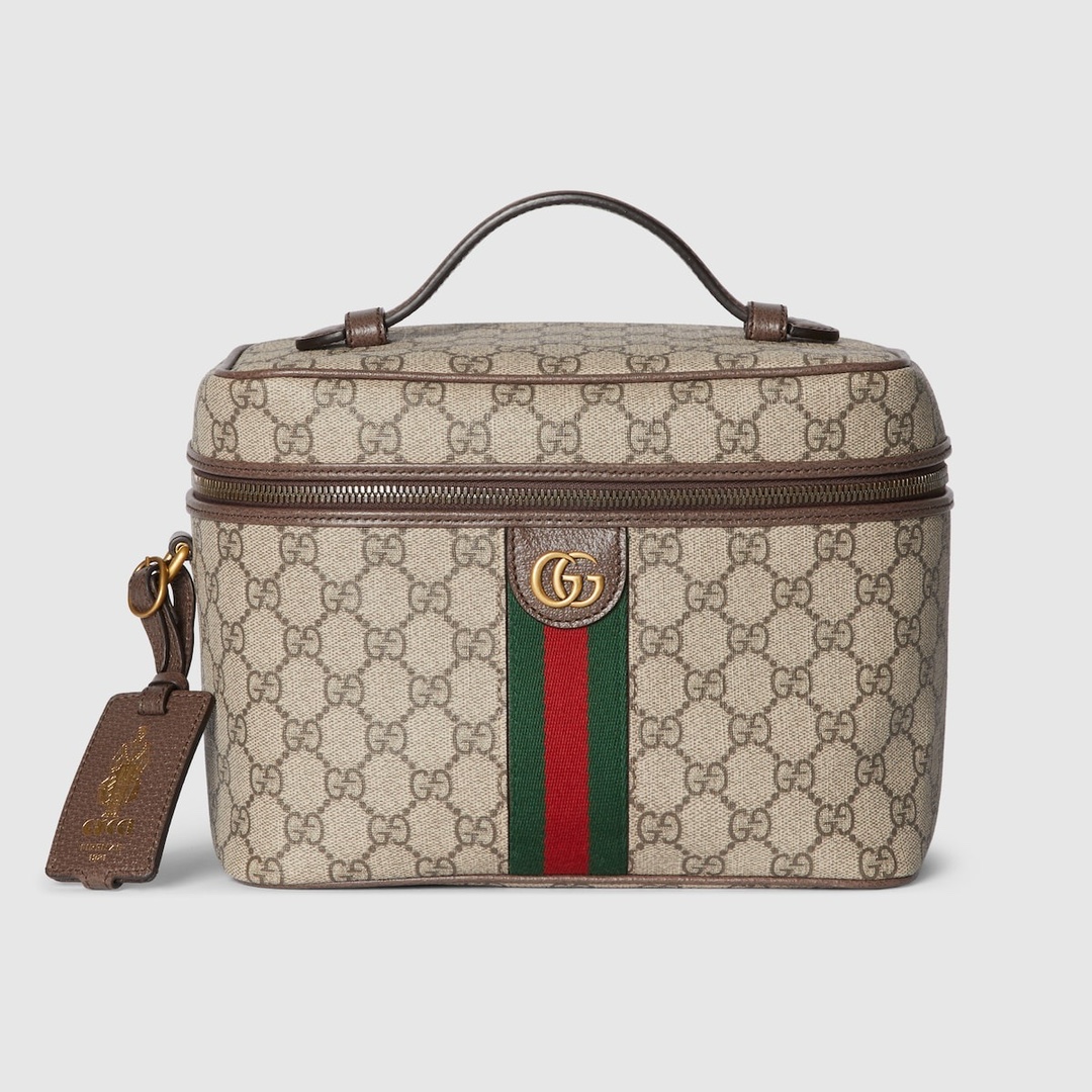 Gucci Torby podróżne Beżowy Brązowy Ciemny brązowy Złoto Zielony Czerwony Płótno Nylon GG Supreme