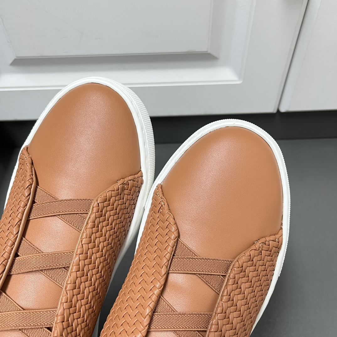 P510ZEGNA Original Ermenegildo Zegna Woven Zapatos de hombre, El entrenador Triple Stitch es uno de 