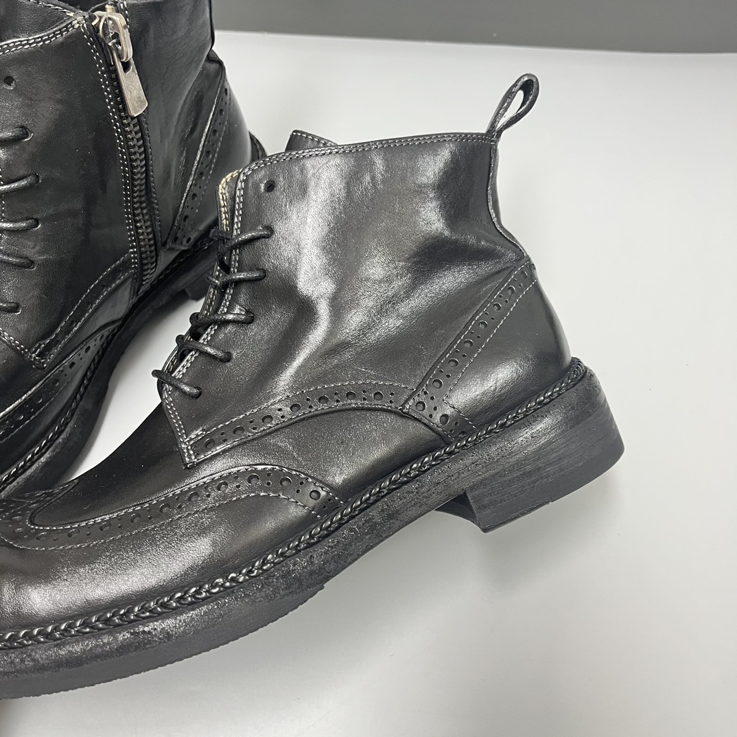 Gucci古驰男士新款皮革系带经典布洛克雕花短靴No:G556-3 图4