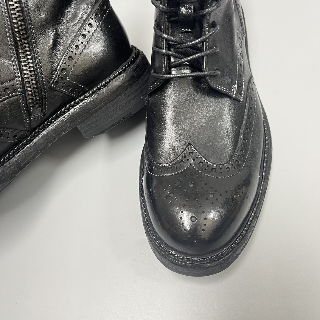 Gucci古驰男士新款皮革系带经典布洛克雕花短靴No:G556-3 图9