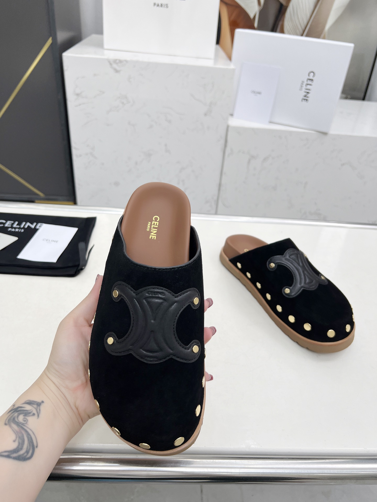 Celine 25SS Espadrille Studded Clogs - French Style & Ultimate Comfort 2 i1743696309931 2447 0 3