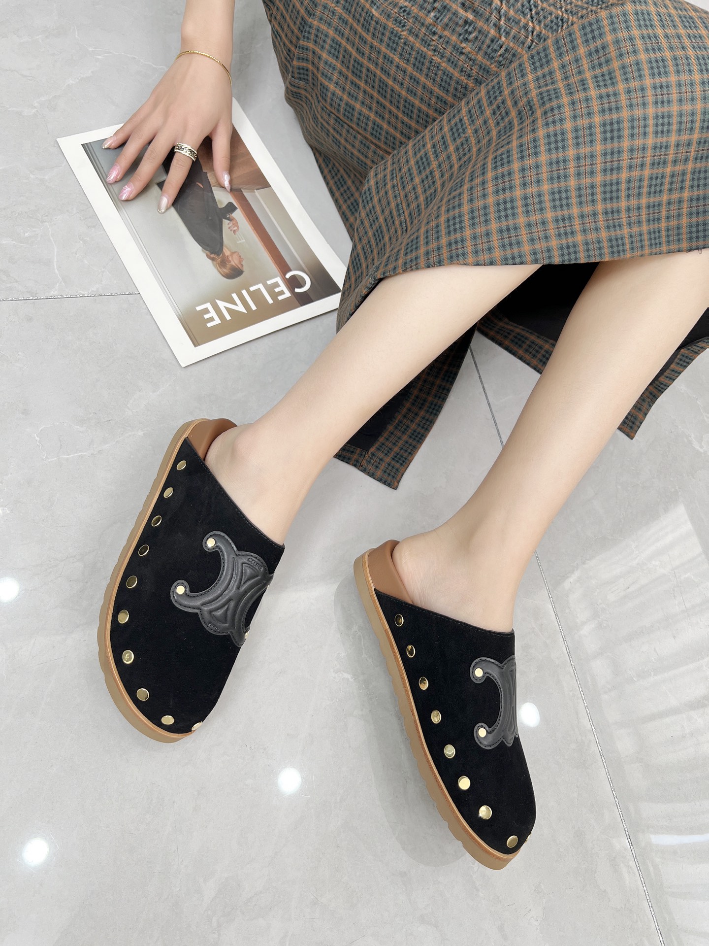 Celine 25SS Espadrille Studded Clogs - French Style & Ultimate Comfort 6 i1743696309975 3295 0 4