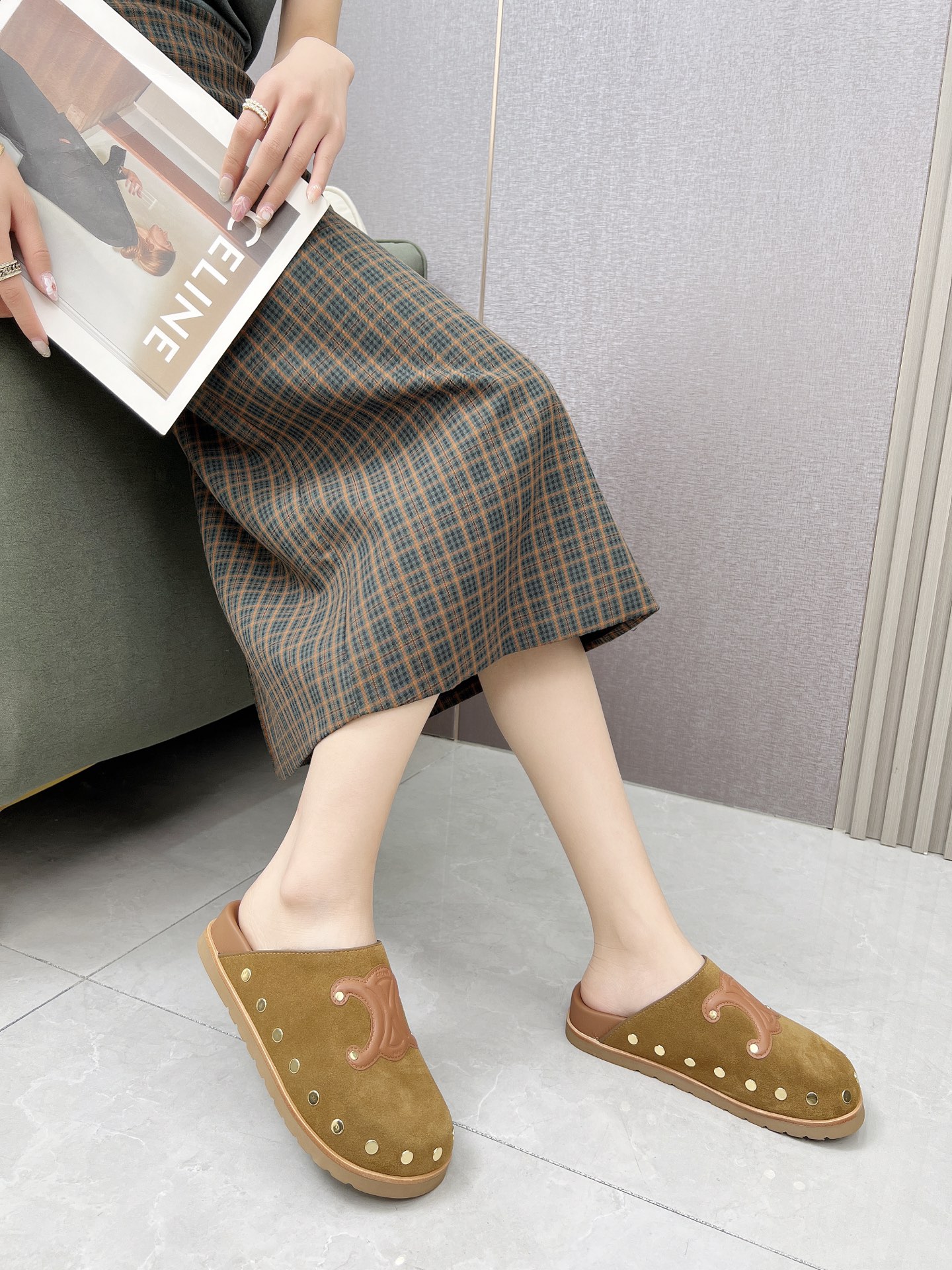 Celine 25ss Espadrille Rivet Birkenstock Slippers with Triomphe Logo 10 i1743696352398 7336 0 8