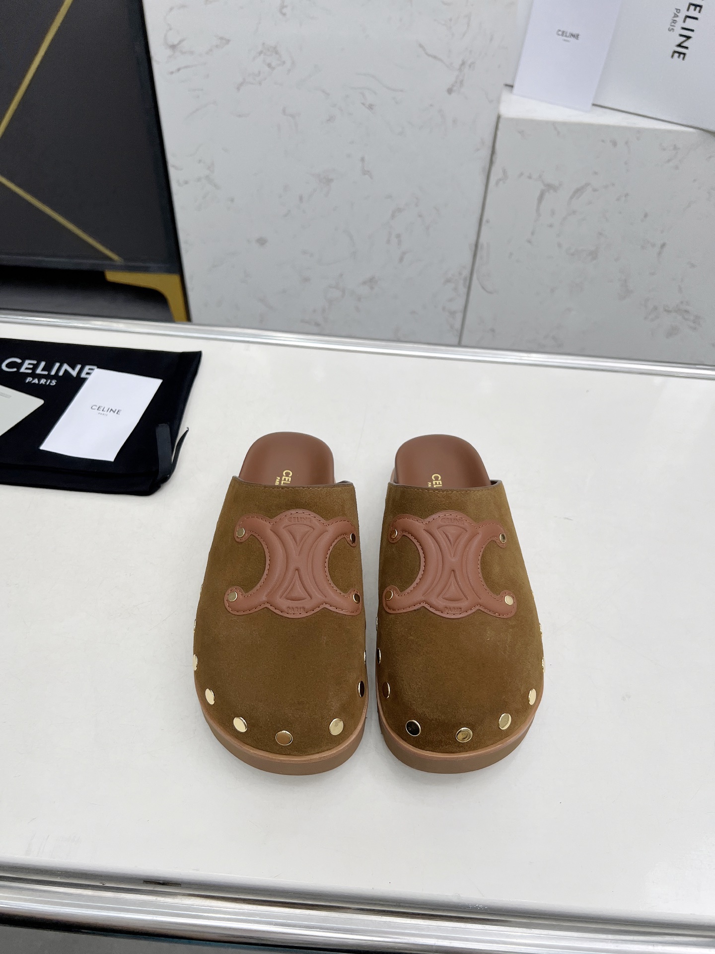 Celine 25ss Espadrille Rivet Birkenstock Slippers with Triomphe Logo 3 i1743696353191 3582 0 0