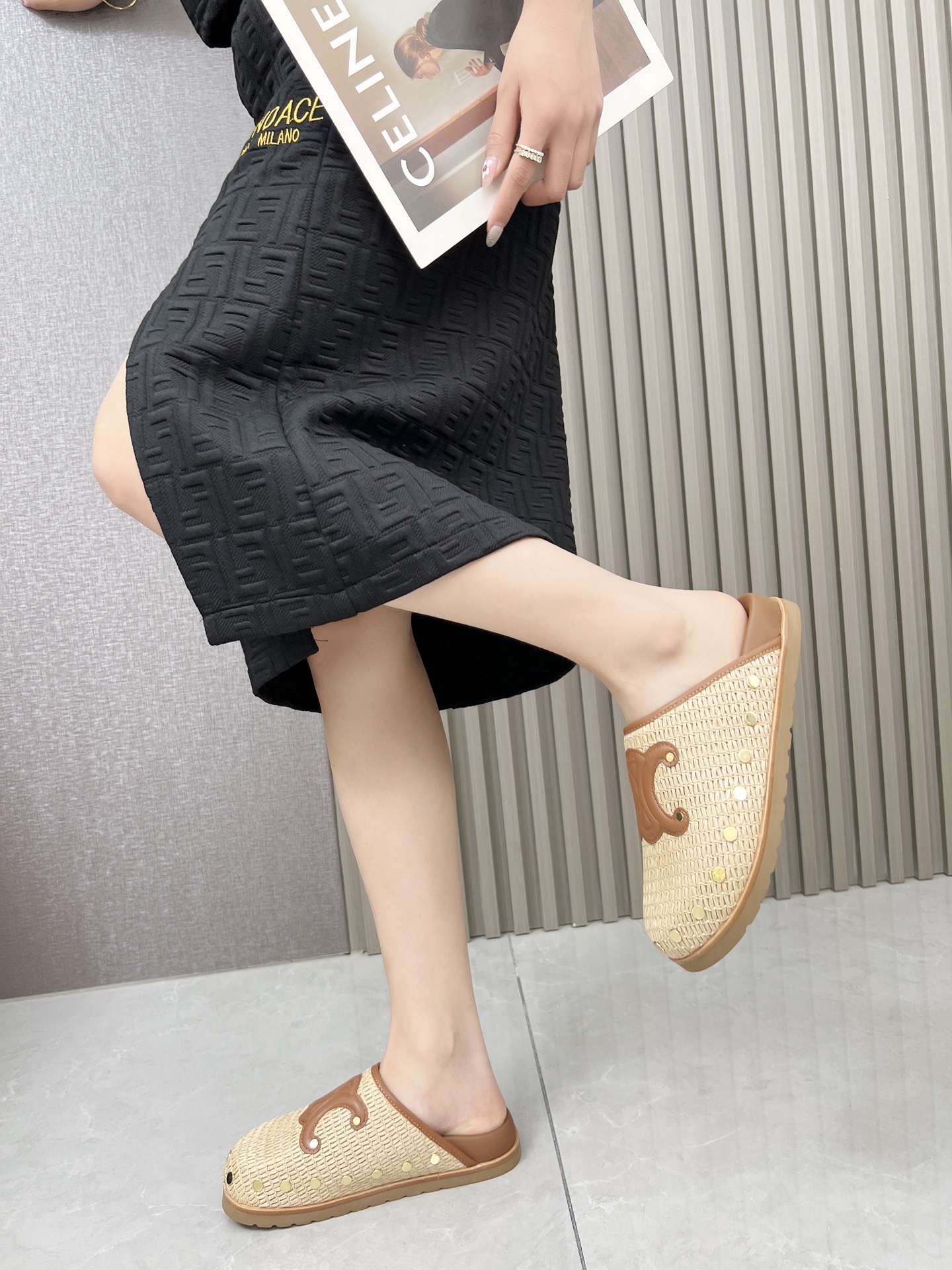 Celine 25SS Espadrille Rivet Birkenstock Slippers with Triomphe Logo 6 i1743696424997 5512 0 4