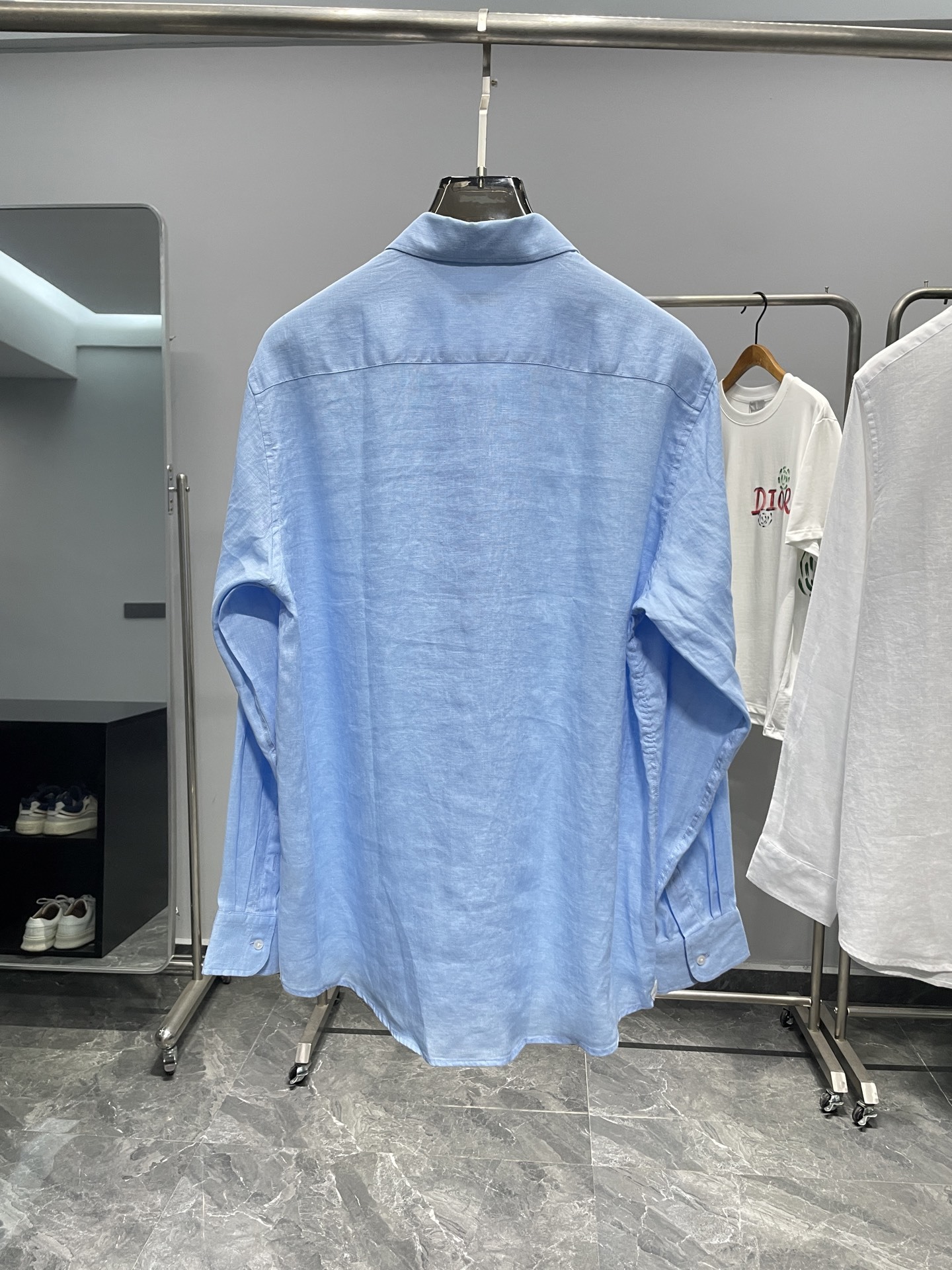 。🔅LSS春夏新款进口亚麻面料纯色翻领衬衣,男士简约logo刺绣标识商务休闲百搭长袖衬衫!贸易公司渠道稀