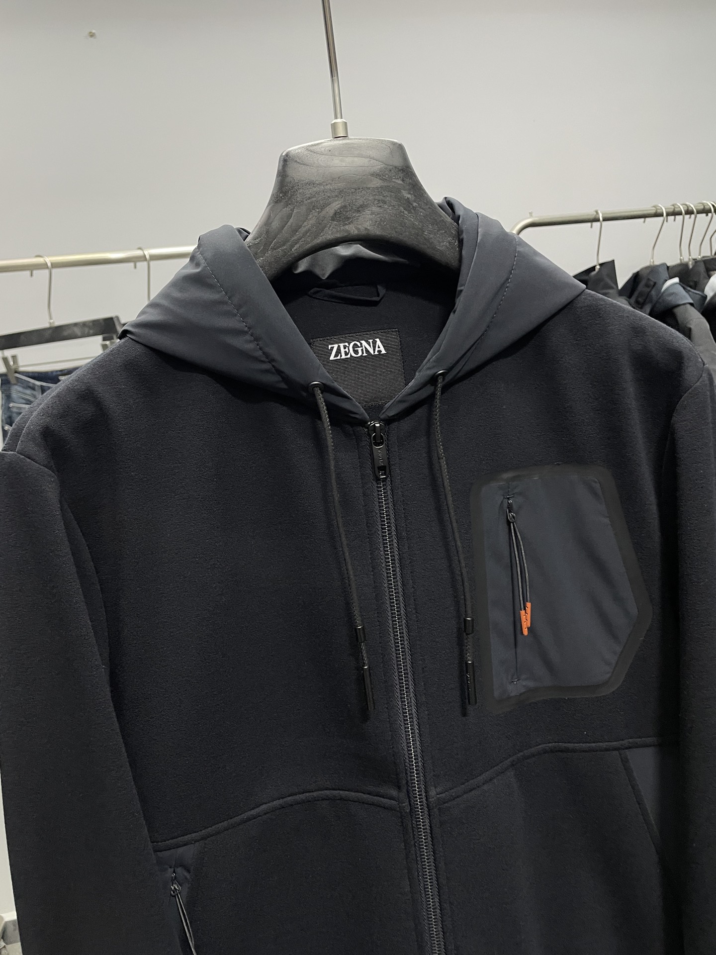 EZ25FW秋季新款进口羊毛运动开衫夹克，男士时尚抽绳拉链帽衫外套！贸易公司渠道稀出，同步官网发售！都市