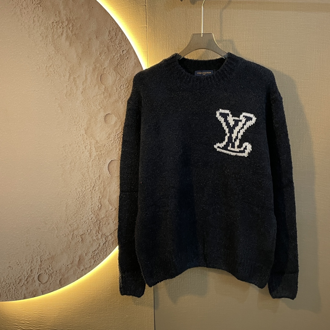 Louis Vuitton Zwart Blauw Breien Wol