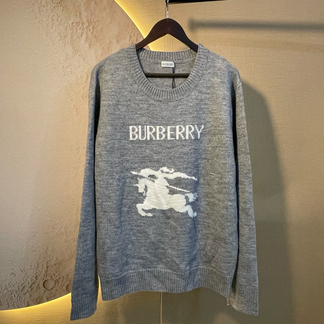 Suéter de mezcla de cachemira con logo de caballero ecuestre de BURBERRY 25SS 1. Tejido de mezcla de lana y cachemira: …