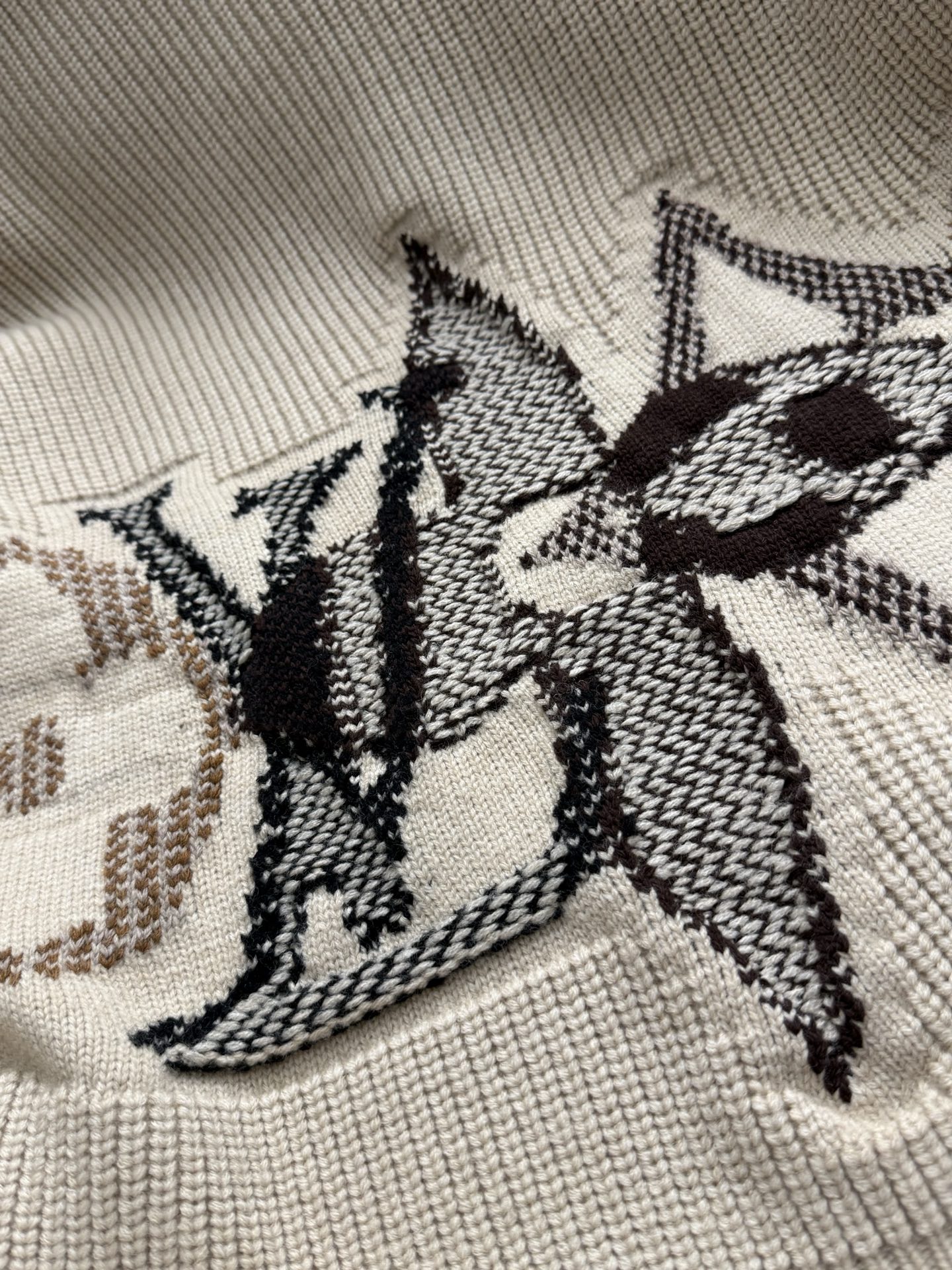 P325
LV/路易威登 SKI联名系列刺绣字母四叶草三花这针织衫毛衣
尺码：S-XL