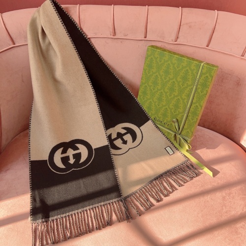Gucci Wool & Cashmere Blend Scarf with GG Pattern, 33cm x 200cm 1 Gucci Wool & Cashmere Blend Scarf with GG Pattern, 33cm x 200cm