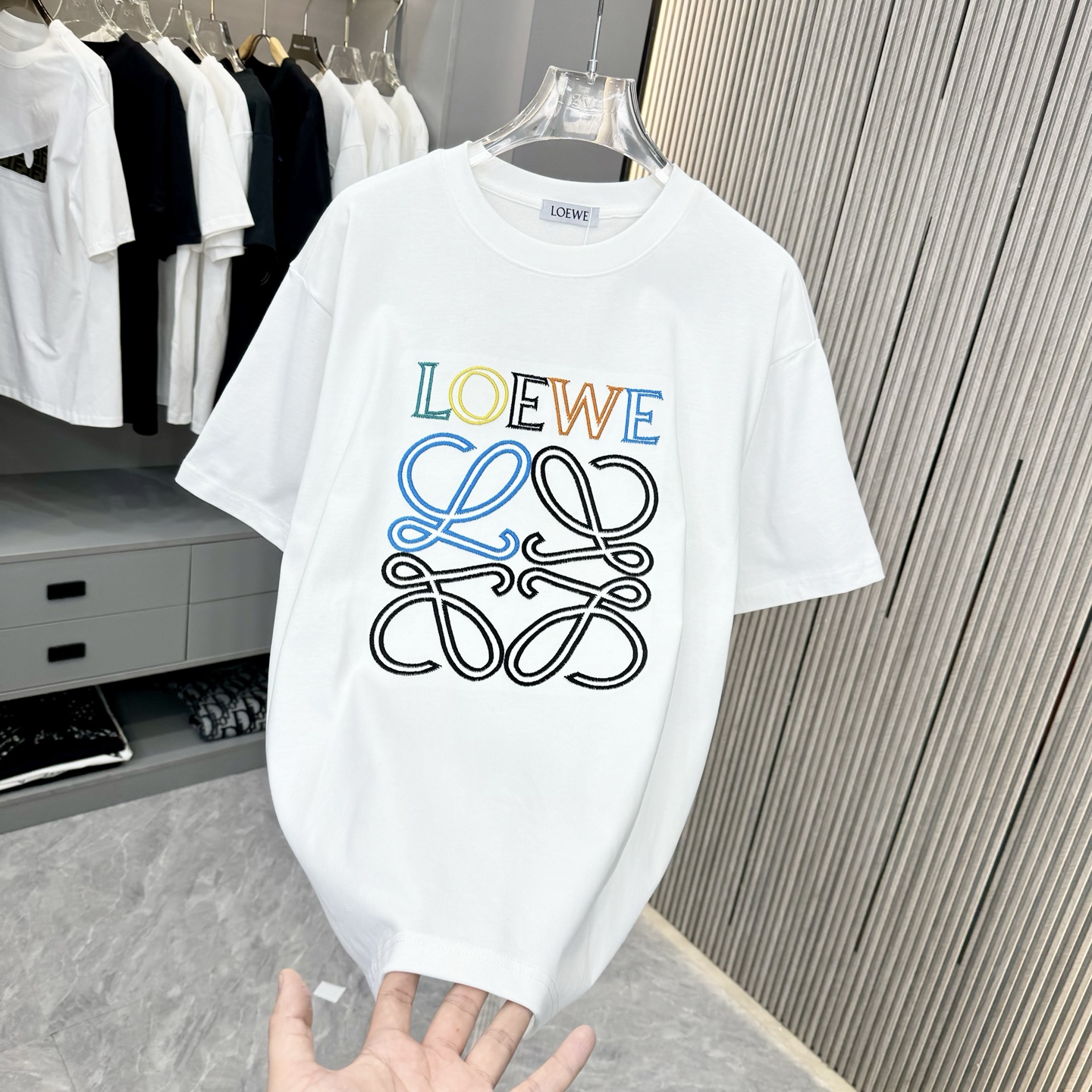 로에베 남성 헤비웨이트 코튼 반팔 티셔츠 상세 이미지 6