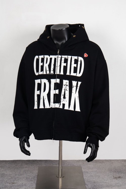 Grailz x Zico Embroidered Hoodie - 'Certified Freak' Star Detail - Black 1 Grailz x Zico Embroidered Hoodie - 'Certified Freak' Star Detail - Black