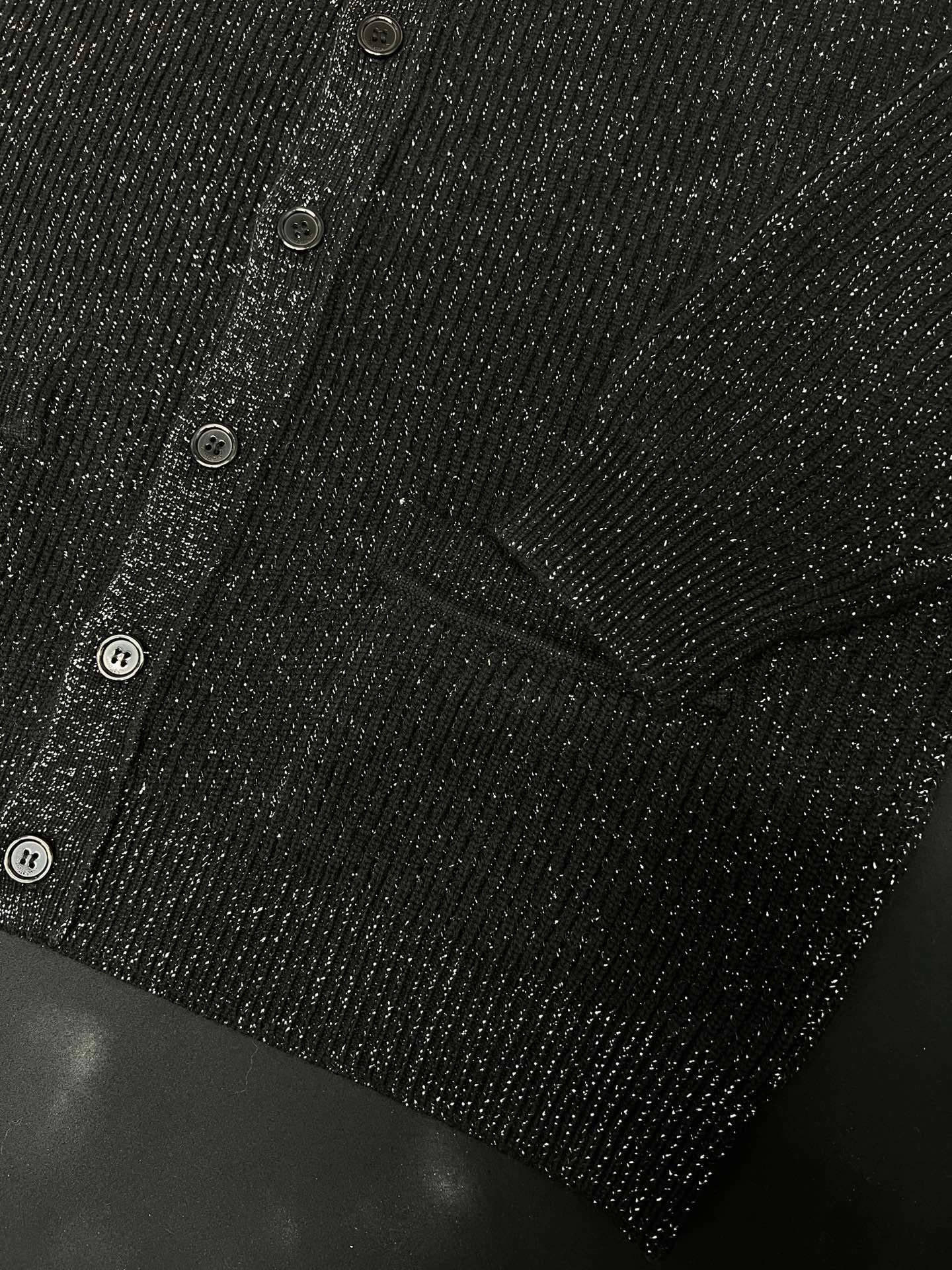 Yves Saint Laurent Silver Thread Wool Cardigan with Detachable Brooch 10 i1755248372321 4758 0 8