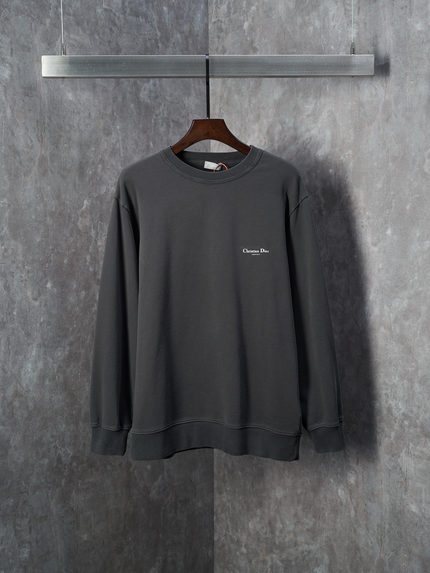 Dior Men's Gray CD Logo Crewneck Sweatshirt, Comfortable and Stylish 2 i1757541455872 518 0 0