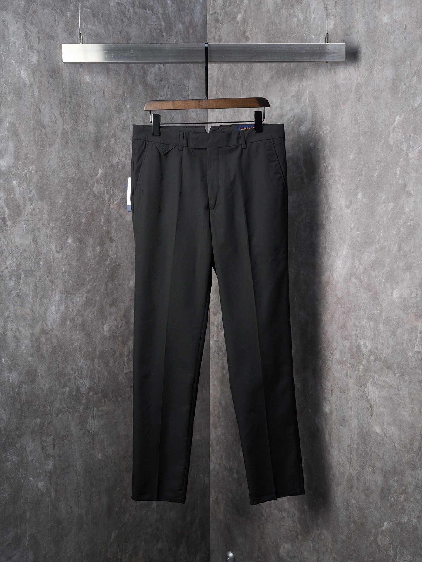 Louis Vuitton Full Jacquard Men's Wool Suit Pants, Comfortable Fit