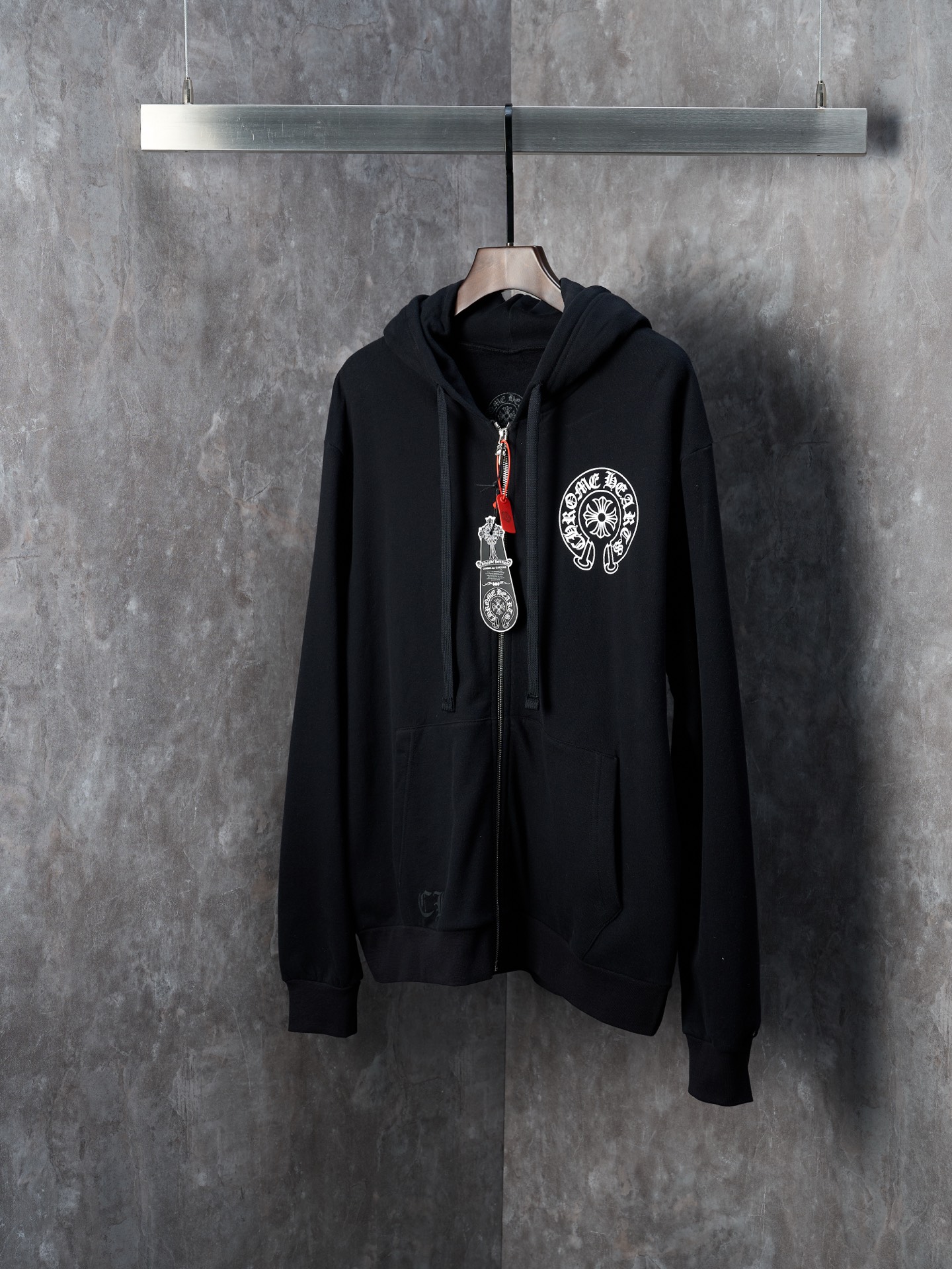Chrome Hearts Black Cotton Blend Zip-Up Hoodie with Cross Logo,Relaxed Fit 6 i1758493761312 3015 0 5