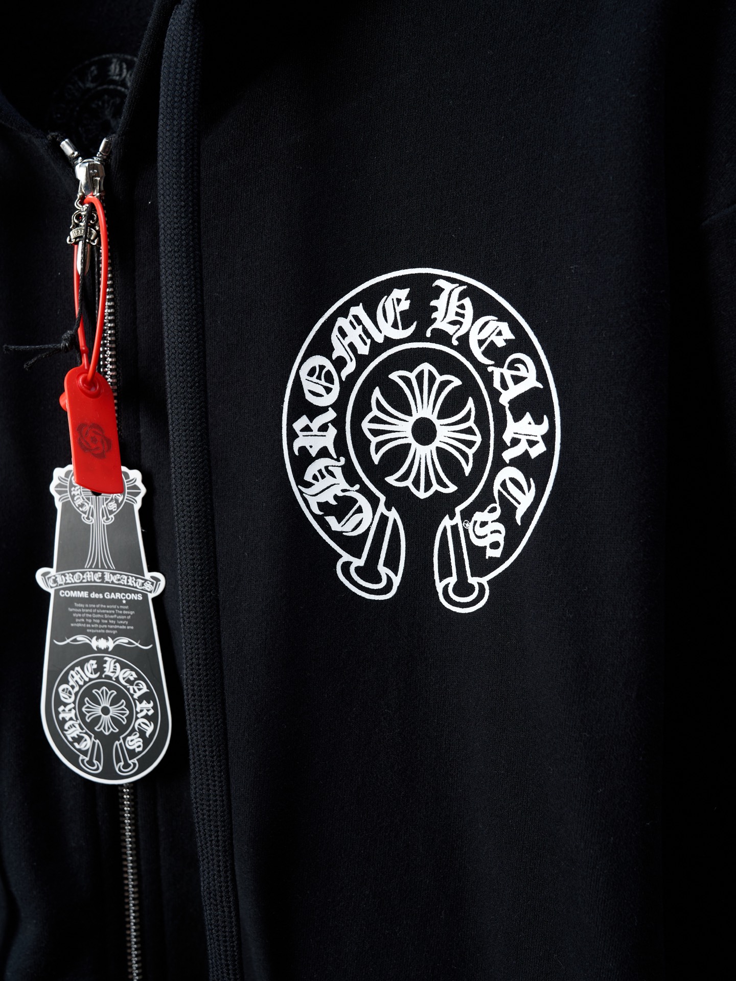 Chrome Hearts Black Cotton Blend Zip-Up Hoodie with Cross Logo,Relaxed Fit 3 i1758493762335 7977 0 2
