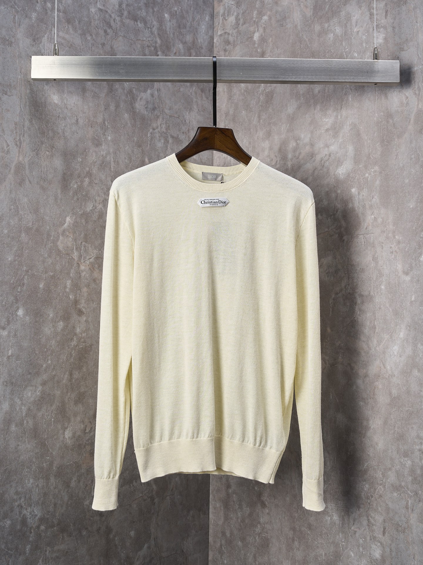 DIOR CD Paris Small Label Embroidered Crew Neck Long Sleeve Knitwear