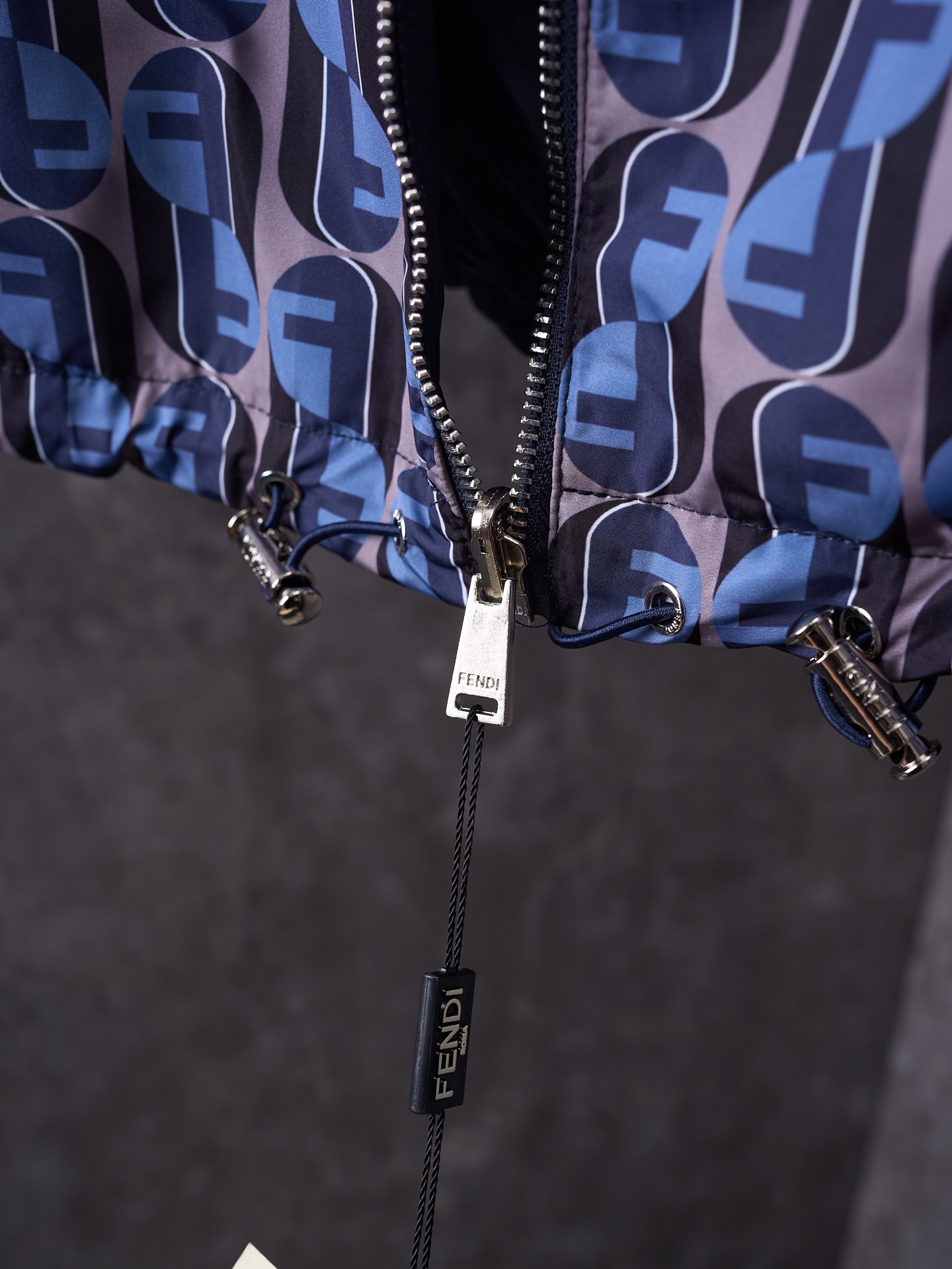Fendi FF Logo Reversible Hooded Windbreaker Jacket - Gray Blue 14 i1759443546232 7683 0 13