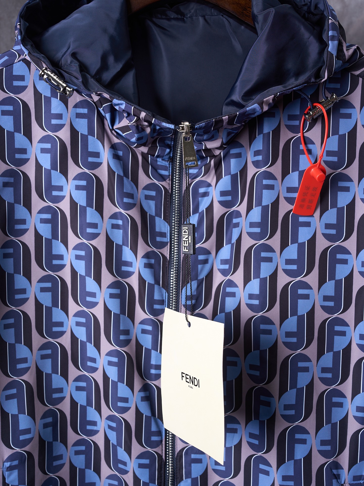 Fendi FF Logo Reversible Hooded Windbreaker Jacket - Gray Blue 9 i1759443547860 9794 0 1