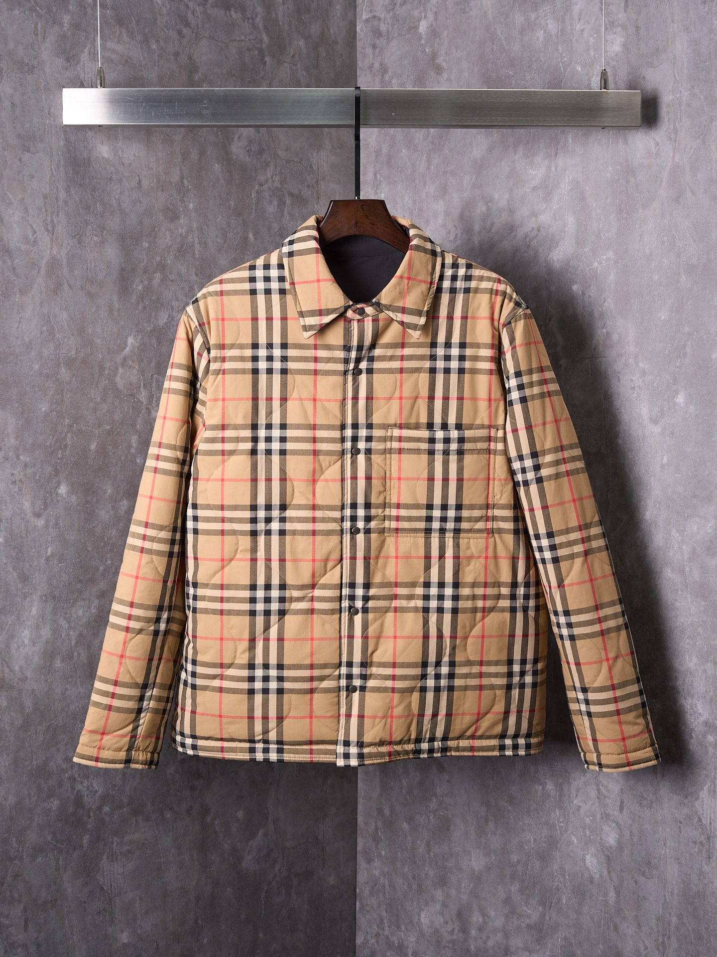 Burberry Classic Check Quilted Reversible Cotton-Blend Jacket