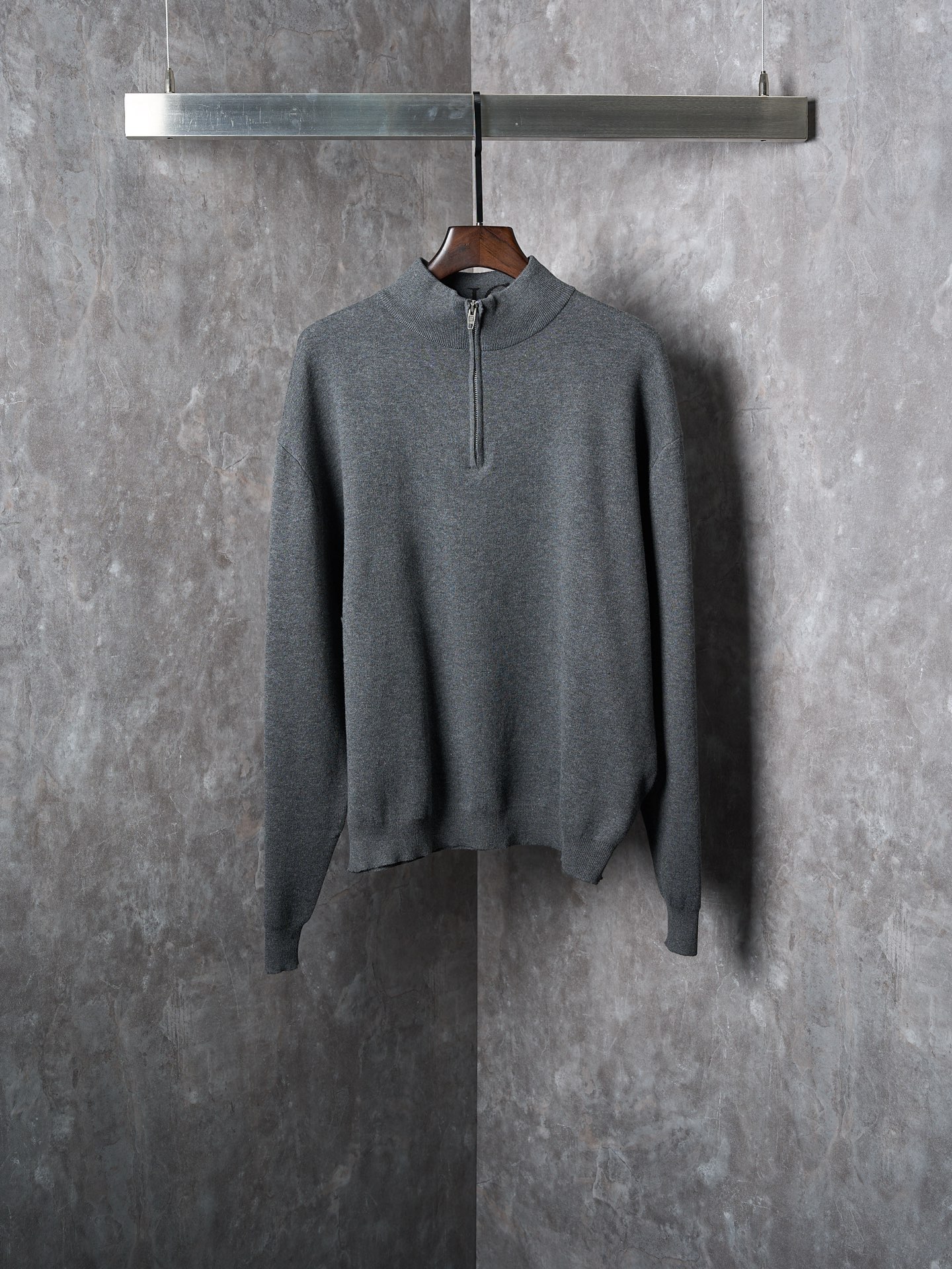 P200 Colgado de artículo real】BALENCIAGA/Paris casa jersey de punto de algodón con cuello alto, letras jacquard y media…