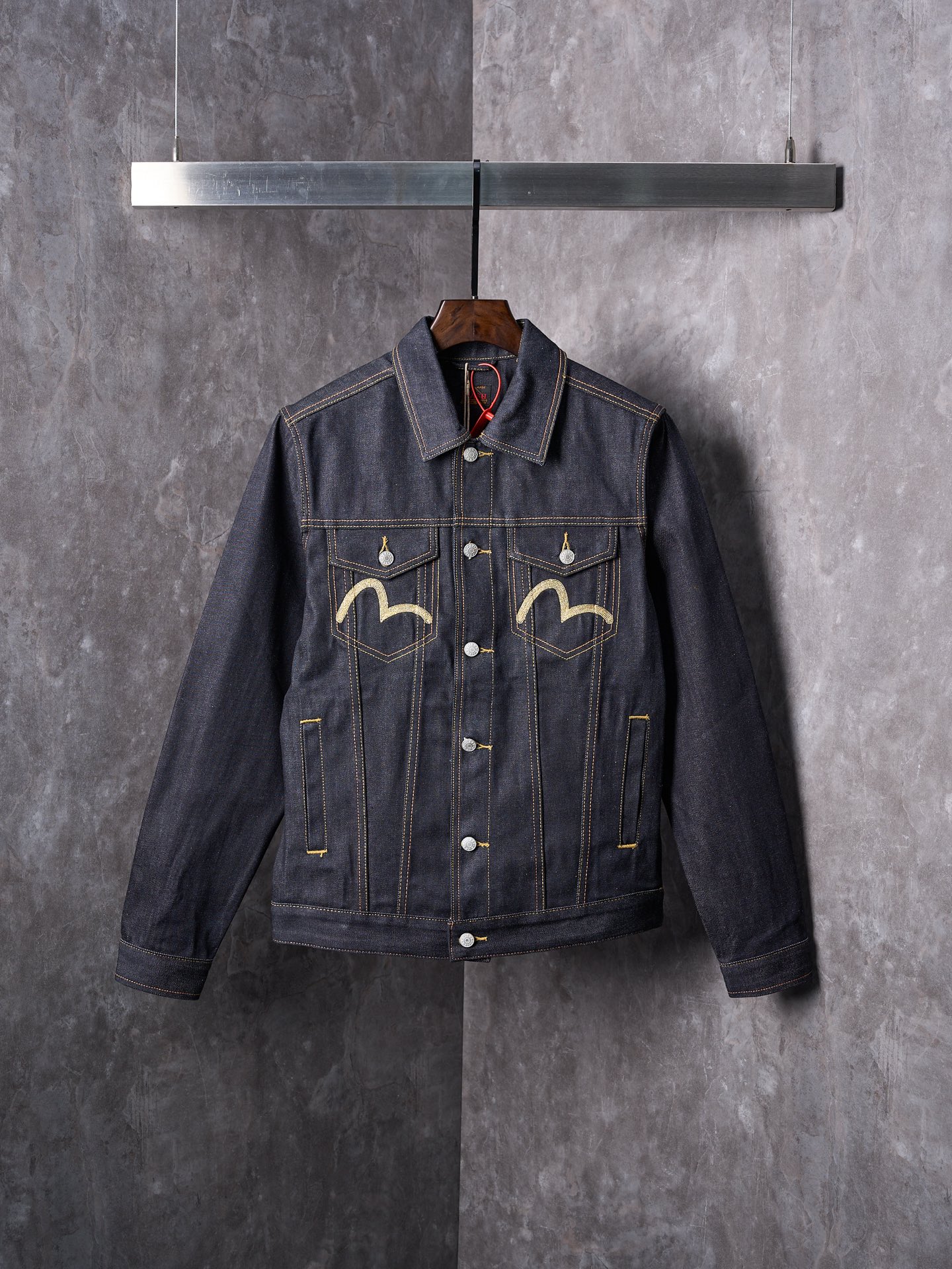 P265 Foto real colgada】Evisu/Fukujin Chaqueta vaquera bordada con dragón dorado 【En stock】S M L XL XXL Tejido vaquero p…