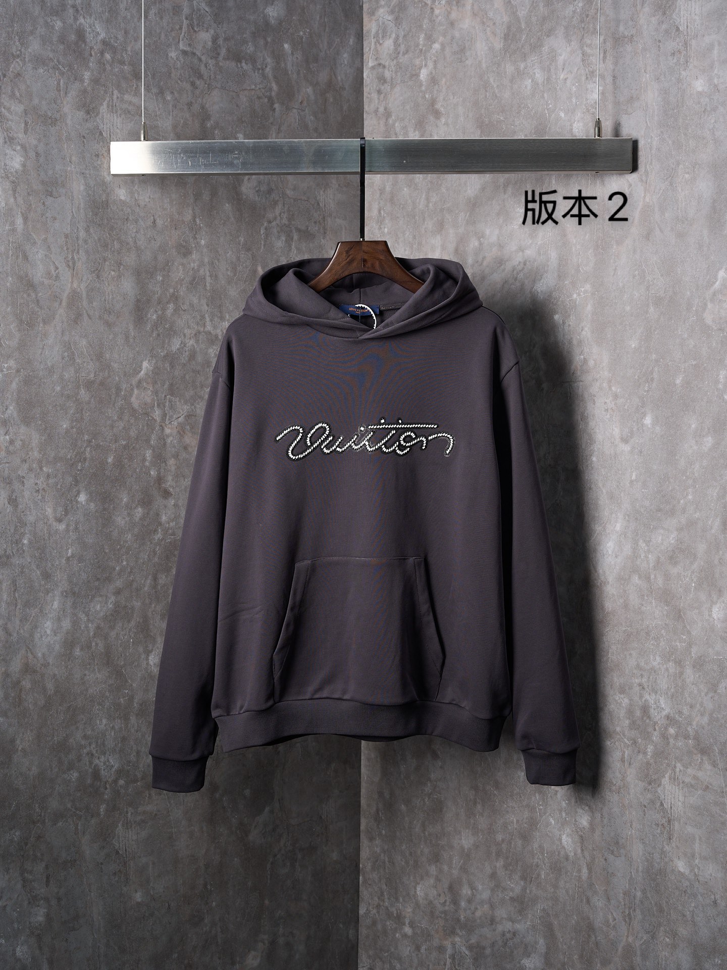 P190 Subasta real] LV/Louis Vuitton sudadera con capucha decorada con bordado de cuentas (versión 2) [Stock listo] S M L