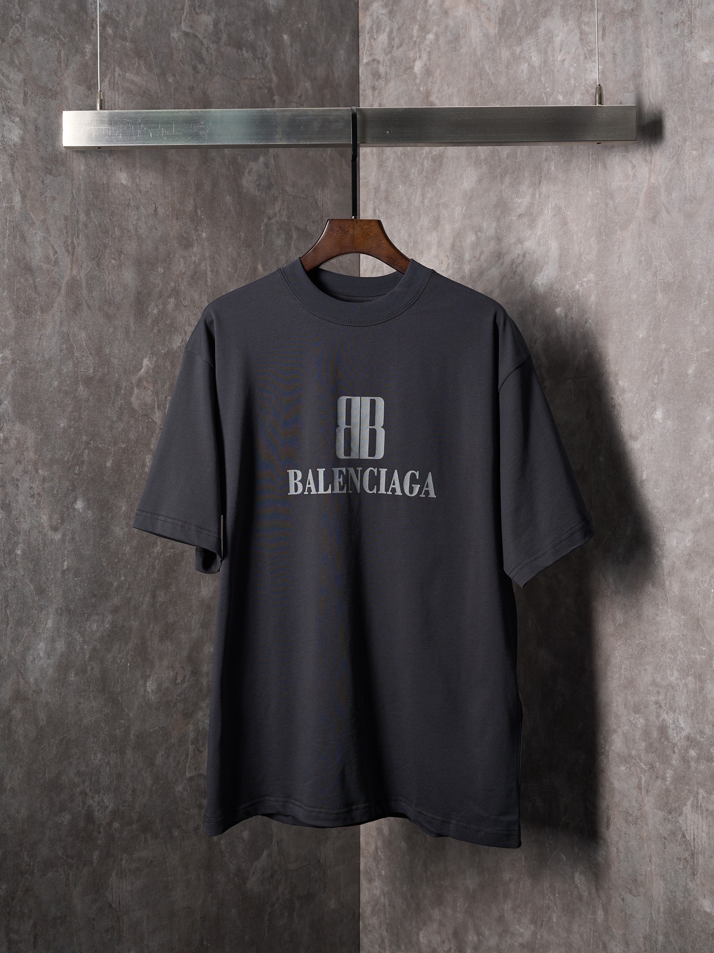 P110 foto real colgada】Balenciaga/París nano BB camiseta estampada 【en stock】XS S M L tejido de punto liso personalizad…
