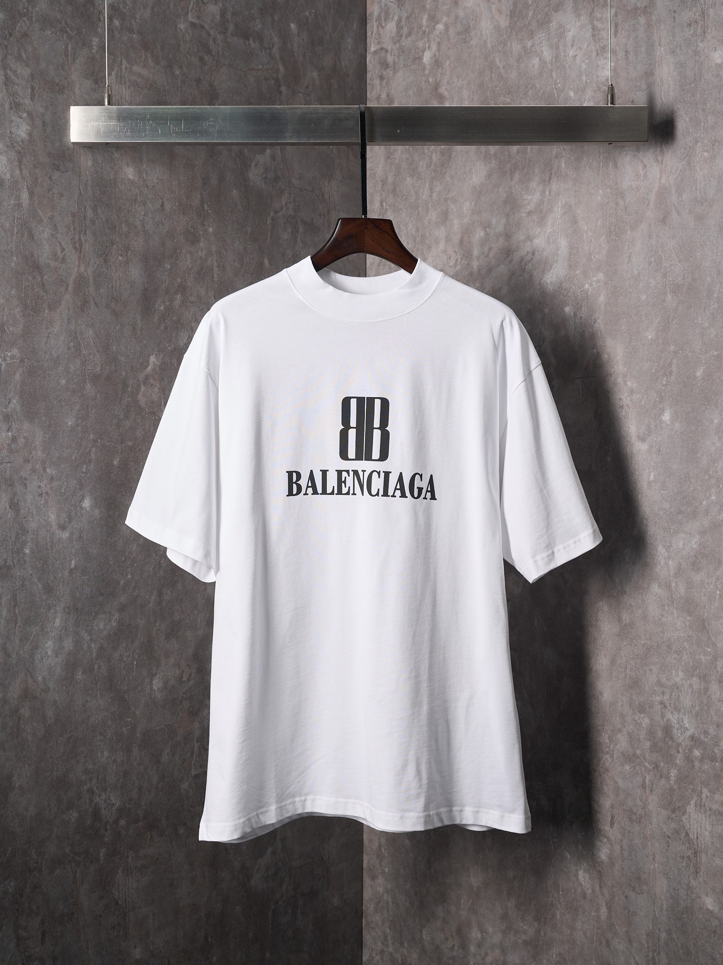P110 [Fotos reales colgadas] Balenciaga/Paris Balenciaga camiseta de manga corta con estampado nano BB 【En stock】XS S M…