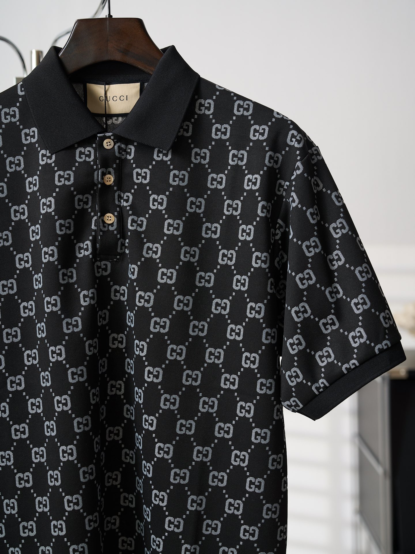Gucci 满印GG老花短袖Polo衫