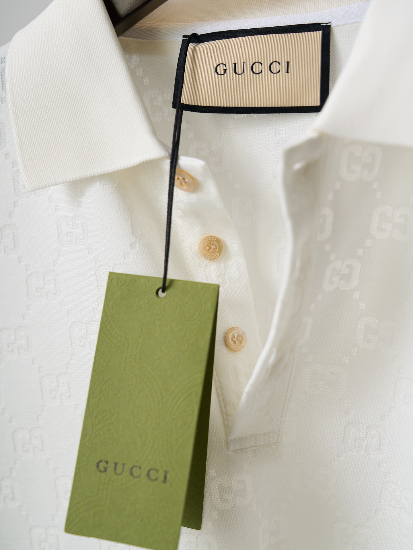 Gucci 满印GG老花提花短袖Polo衫