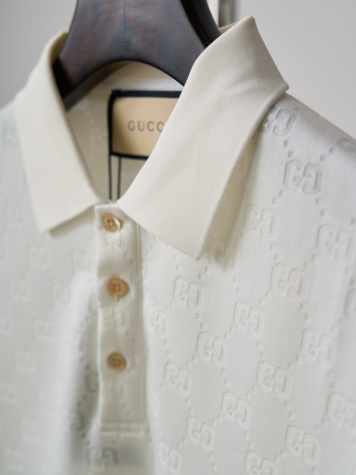 Gucci 满印GG老花提花短袖Polo衫